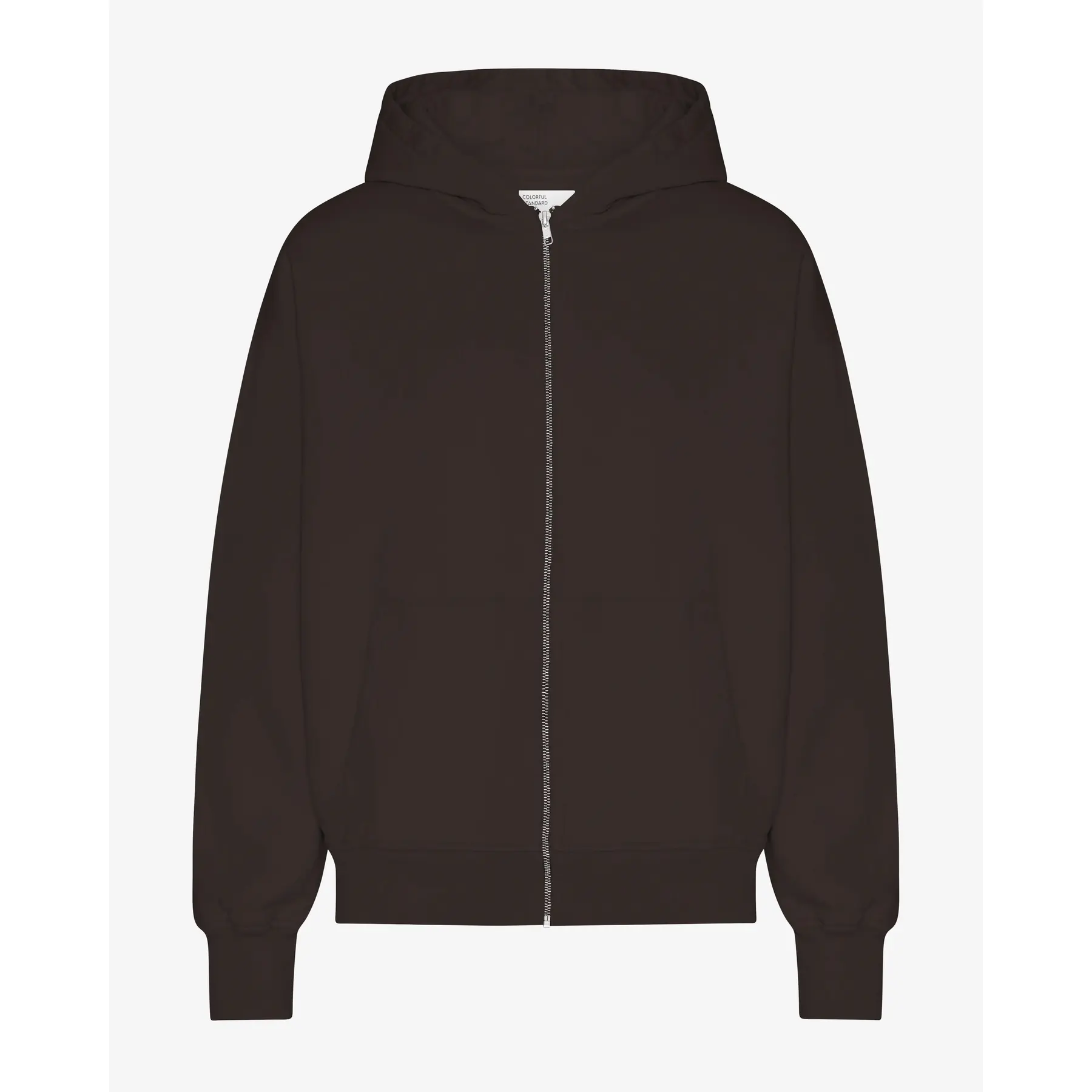 Colorful Standard Unisex Marron Oversized Full Zip Hoodie Organic Coffee Brown