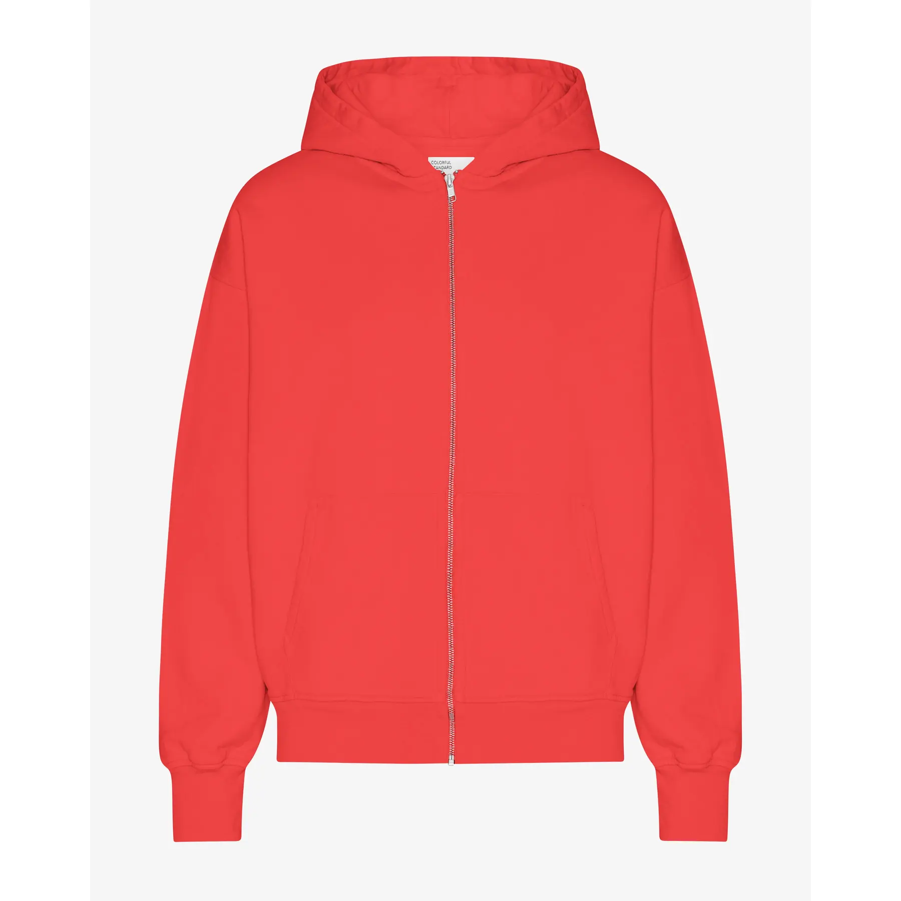 Oversize Kapuzenjacke mit Reißverschluss Colorful Standard Organic Red Tangerine