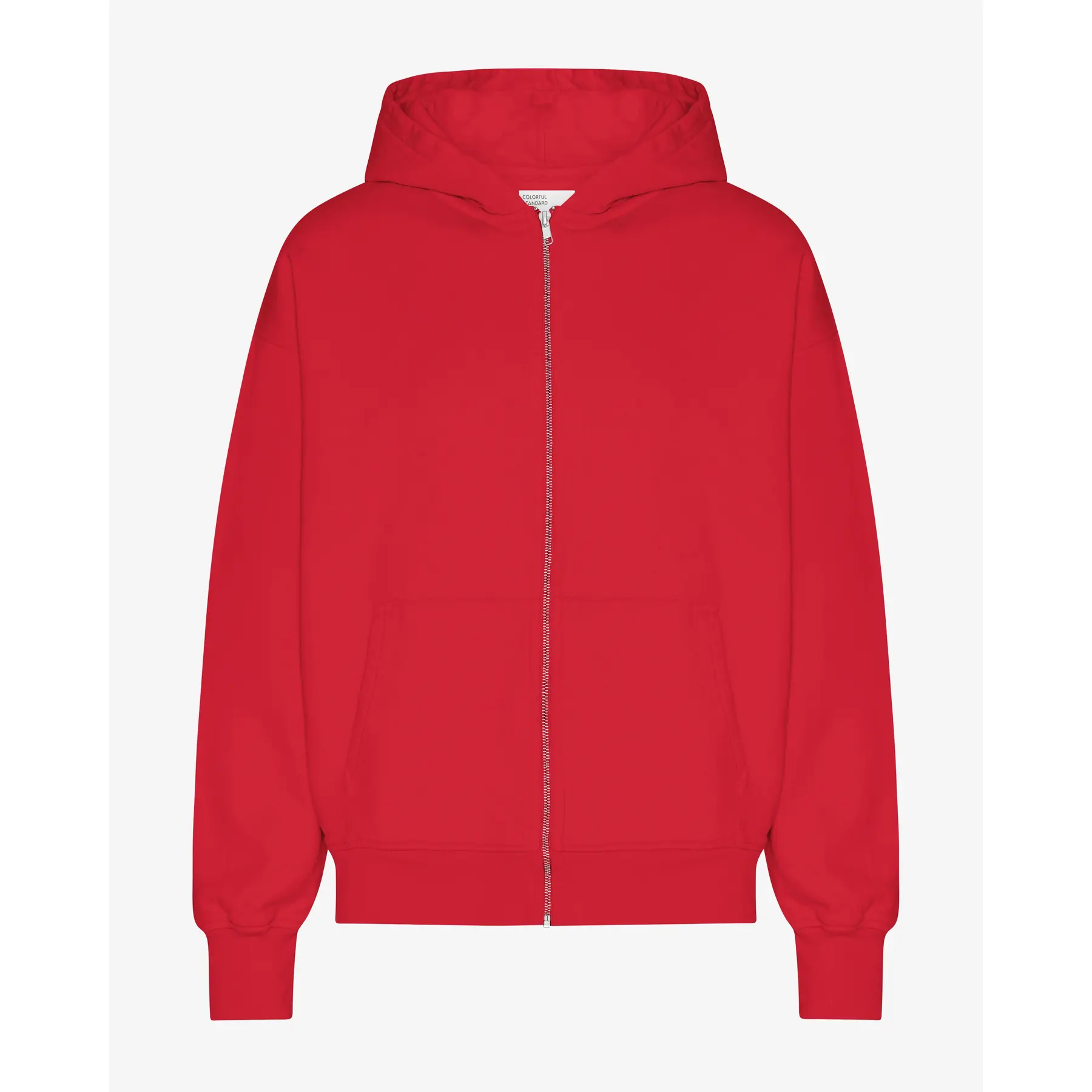 Colorful Standard Unisex Rouge Oversized Full Zip Hoodie Organic Scarlet Red