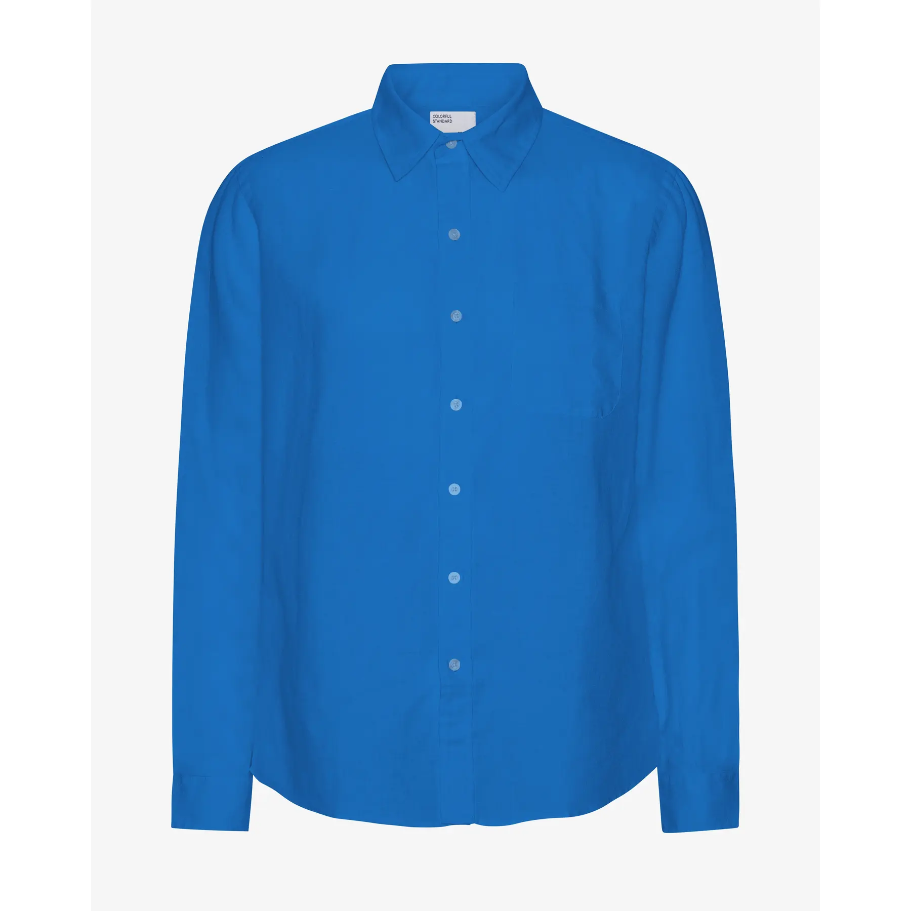 Colorful Standard Bleu Linen Shirt Pacific Blue