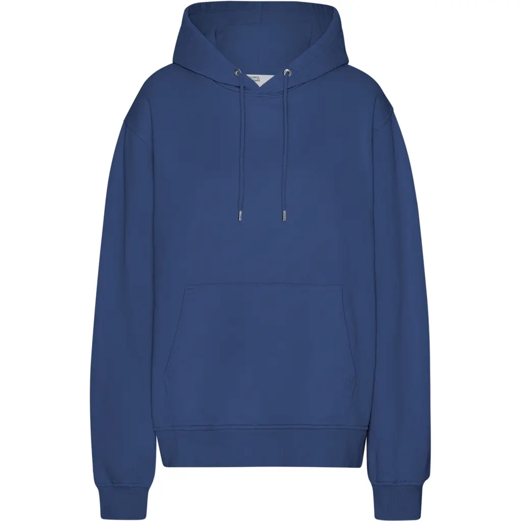Colorful Standard Unisex Blue Hooded Sweatshirt Classic Organic Marine