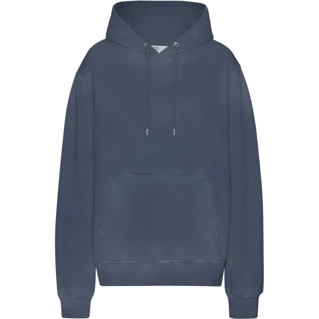 Colorful Standard Unisex Blue Hooded Sweatshirt Classic Organic Neptune