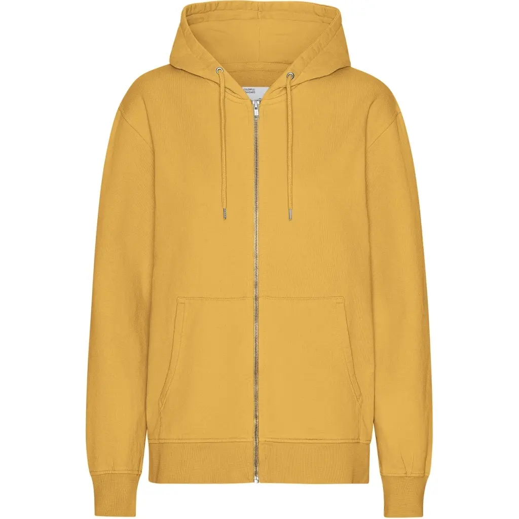Felpa con cerniera a cappuccio Colorful Standard Classic Organic Burned Yellow