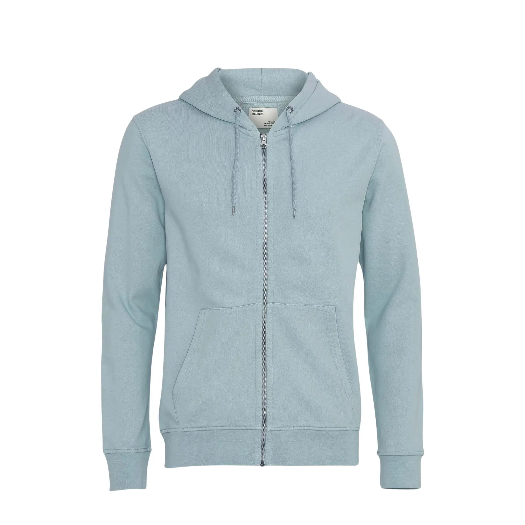 Colorful Standard Unisex Blue Sweatshirt Zipped Hooded Classic Organic