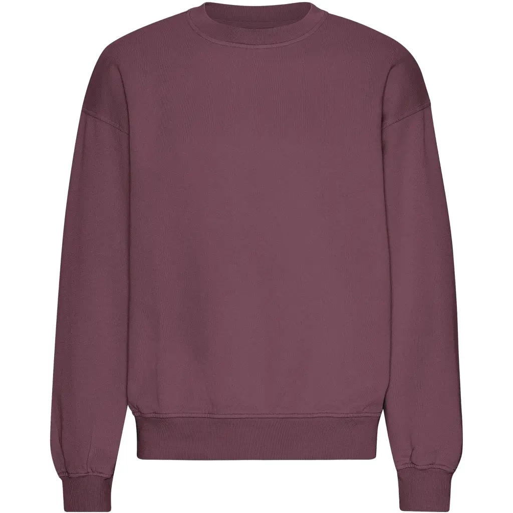Colorful Standard Unisex Red Oversized Crewneck Sweatshirt Organic Dusty Plum