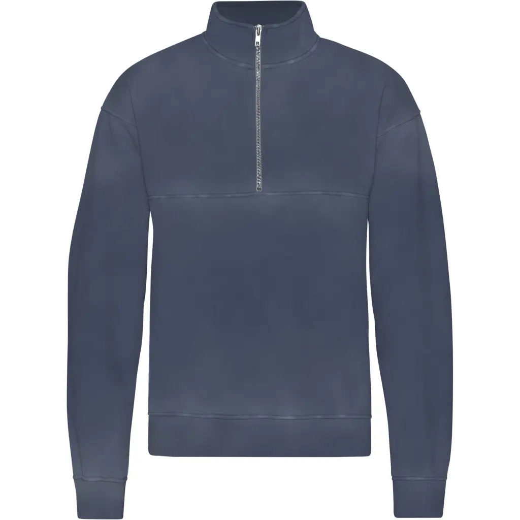 Felpa con 1/4 di cerniera Colorful Standard Organic Neptune Blue