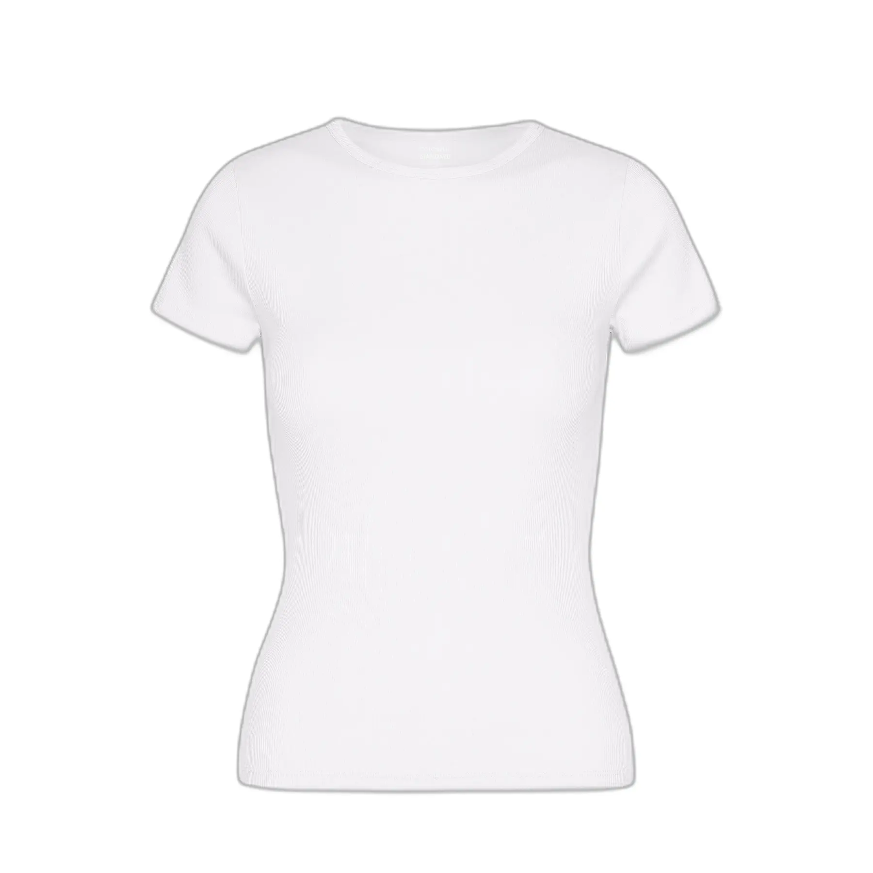 Colorful Standard Women's White Ribbed T-Shirt Organic