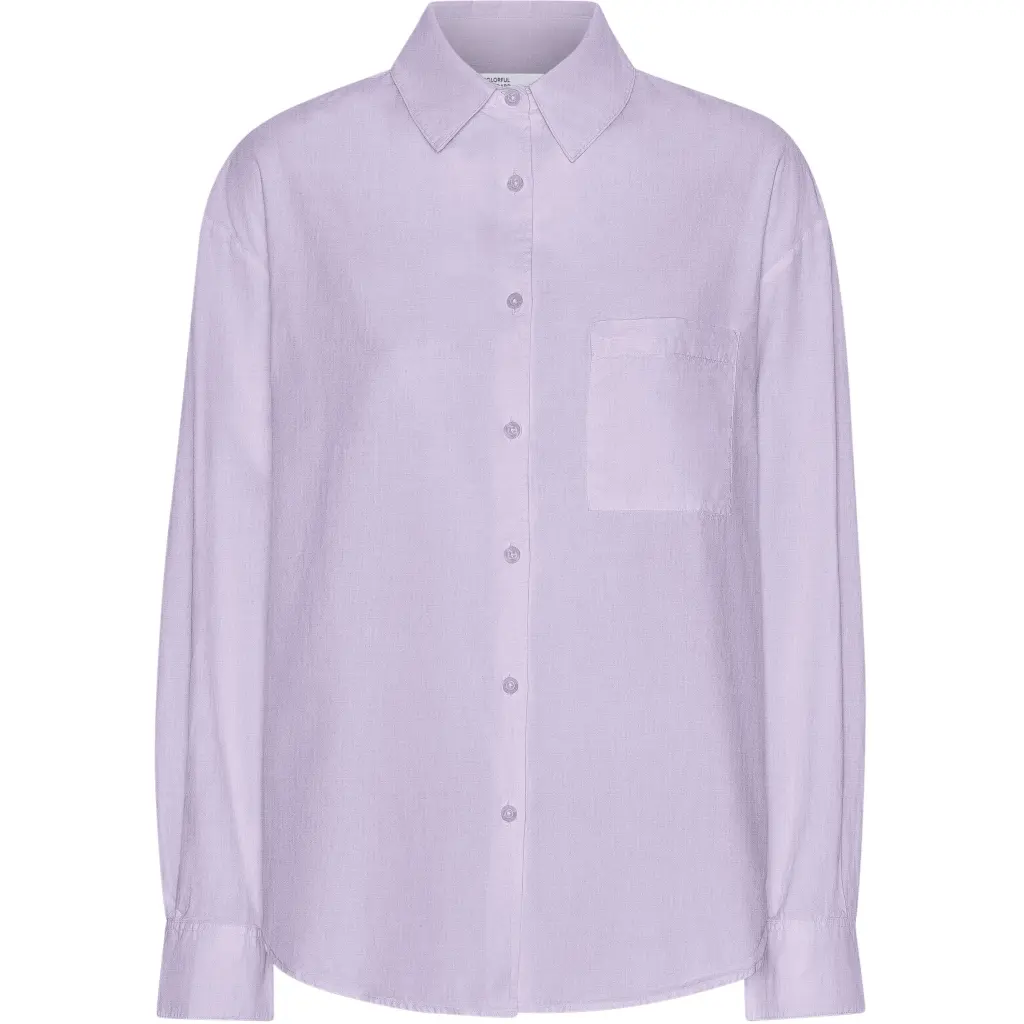 Colorful Standard Women's Purple Oversize Shirt Organic Soft Lavender