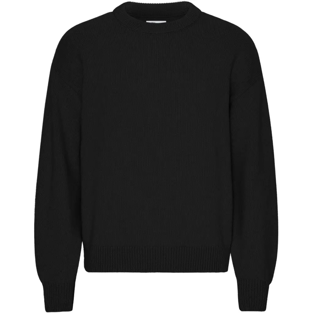 Colorful Standard Unisex Black Oversized Round-Neck Sweater Deep