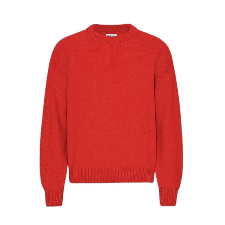 Colorful Standard Men's Red Oversized Sweater Tangerine