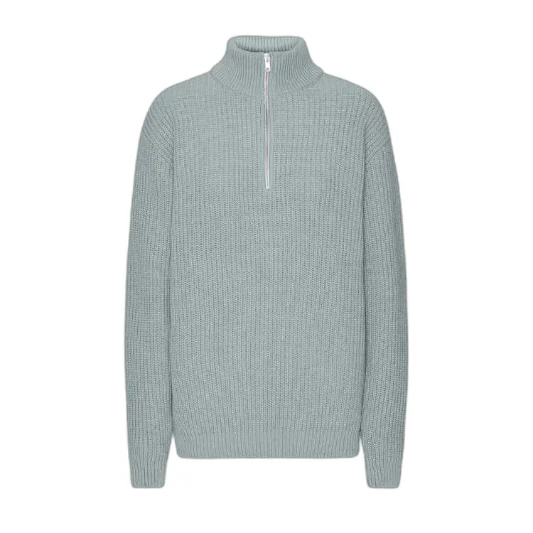 Maglione con 1/4 di zip Colorful Standard Merino Steel Blue