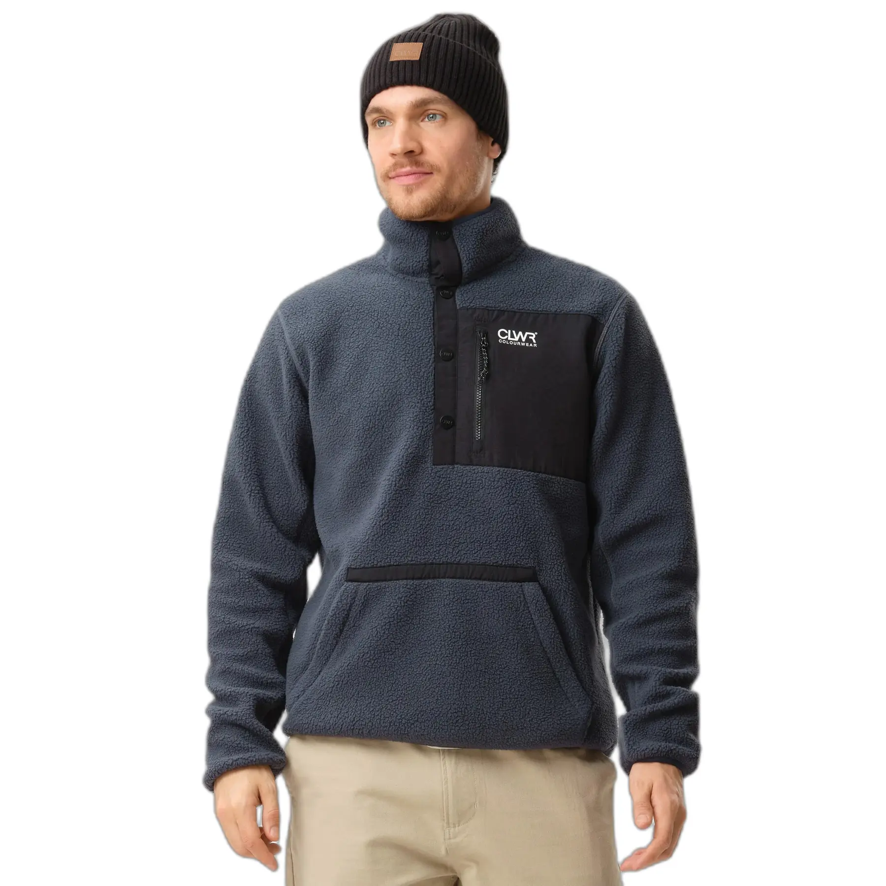 Druckknopf-Fleece-Pullover Colourwear Pile