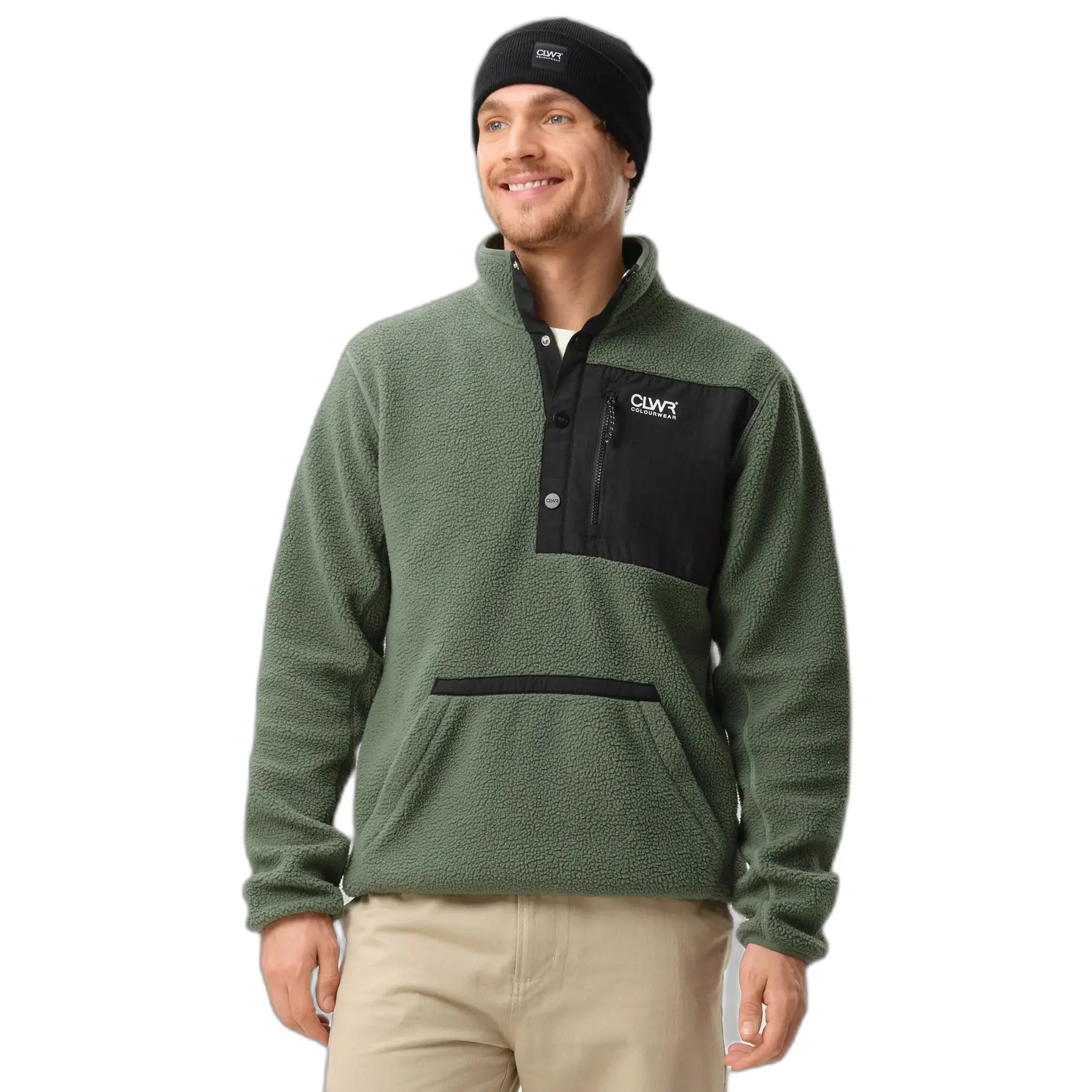 Druckknopf-Fleece-Pullover Colourwear Pile