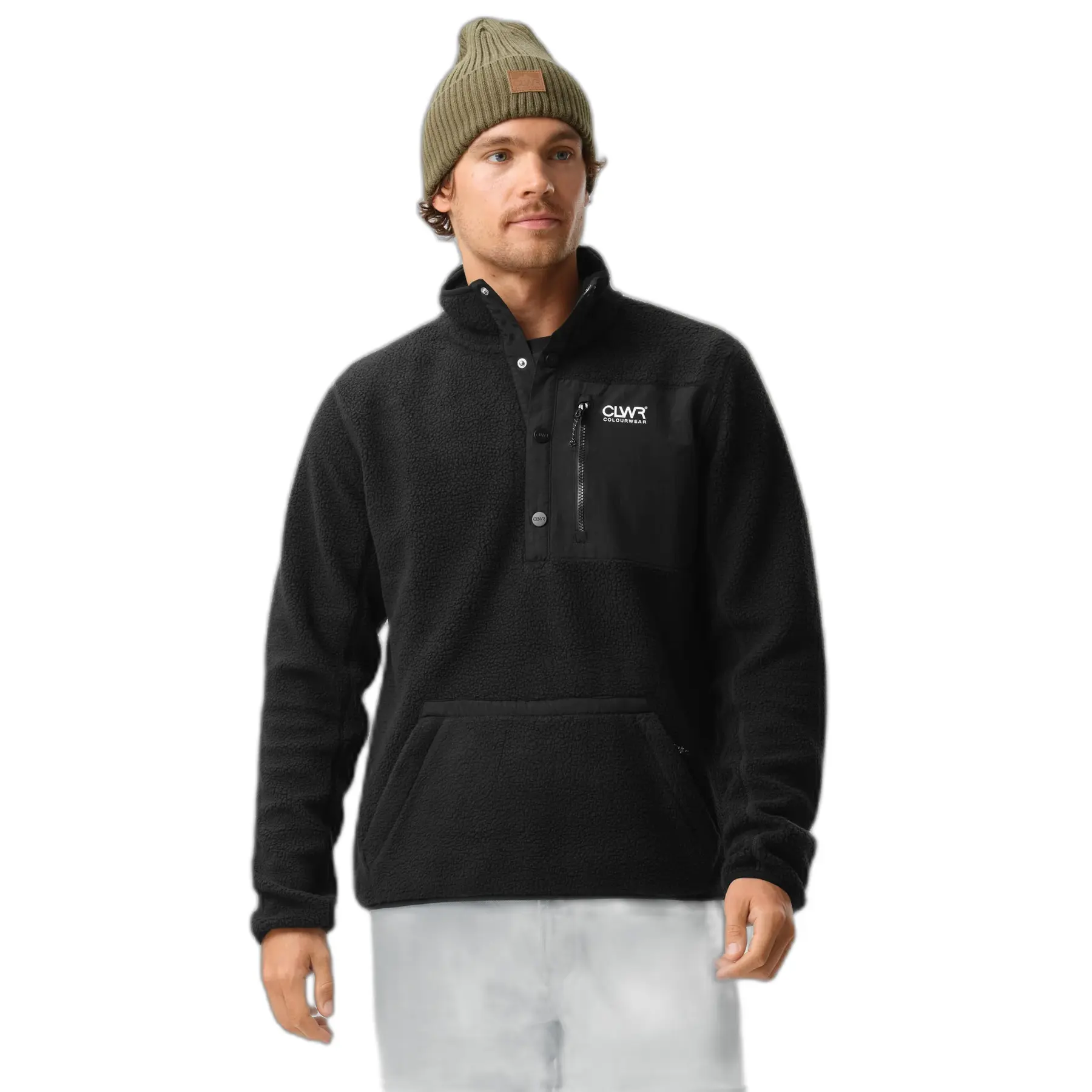 Druckknopf-Fleece-Pullover Colourwear Pile