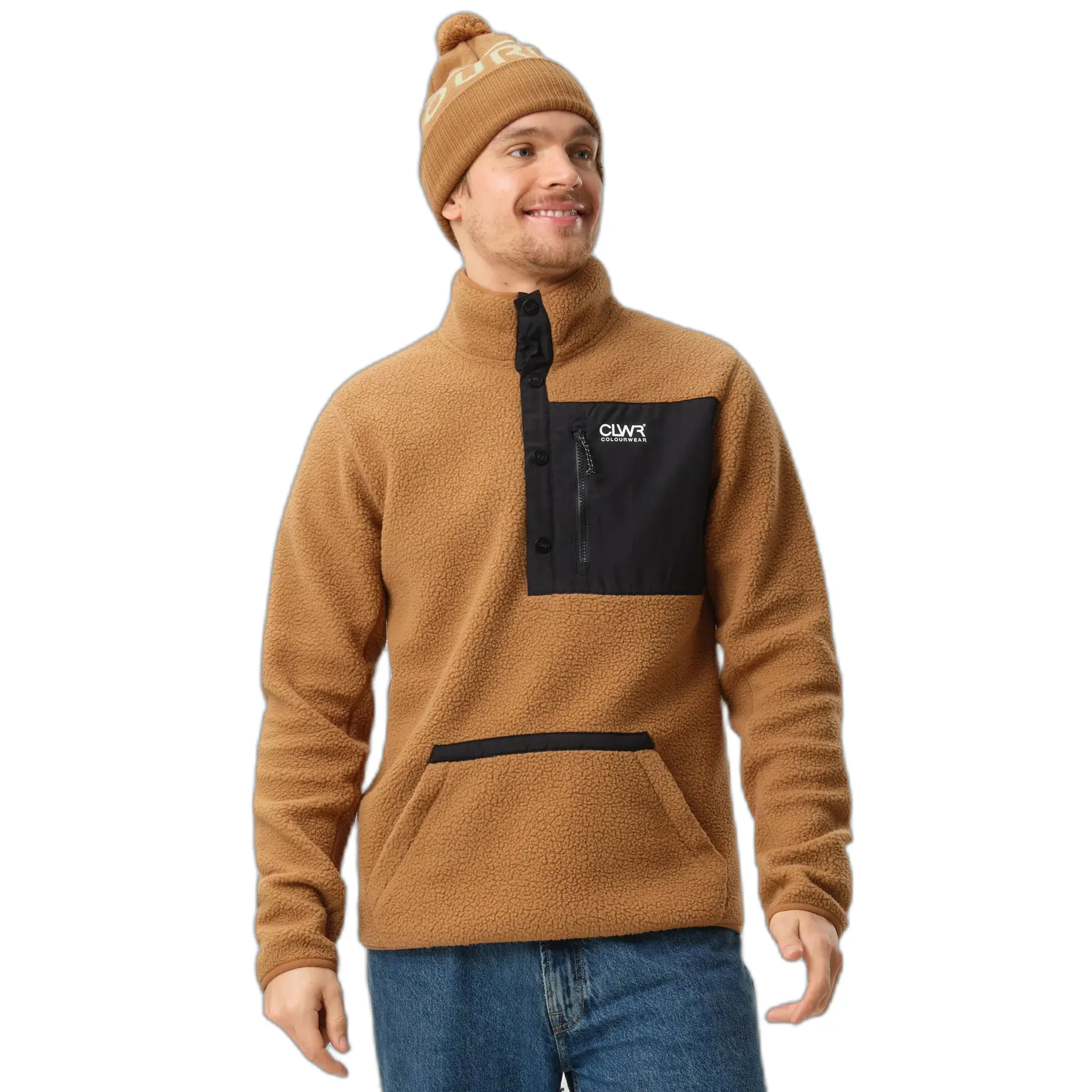 Druckknopf-Fleece-Pullover Colourwear Pile