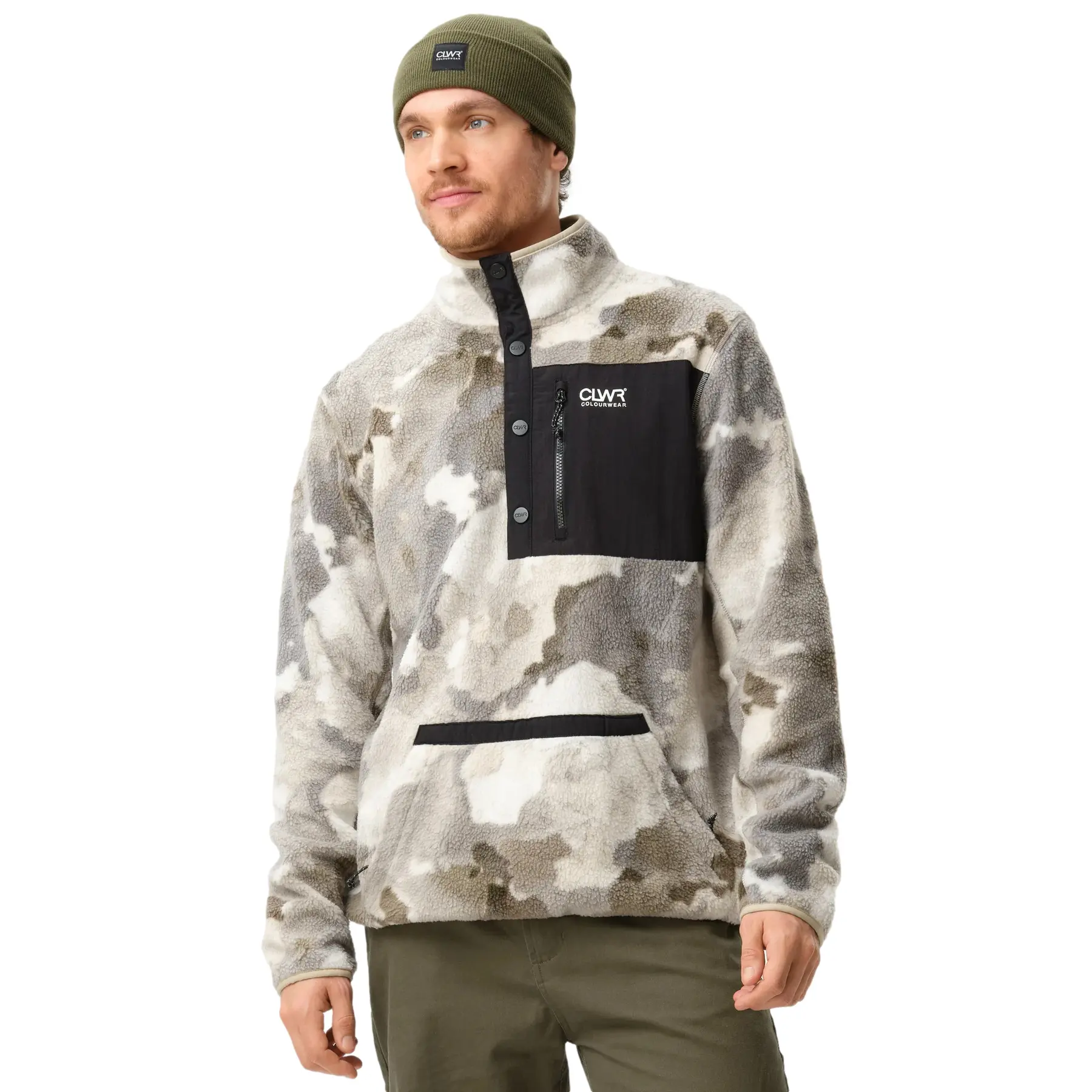 Druckknopf-Fleece-Pullover Colourwear Pile