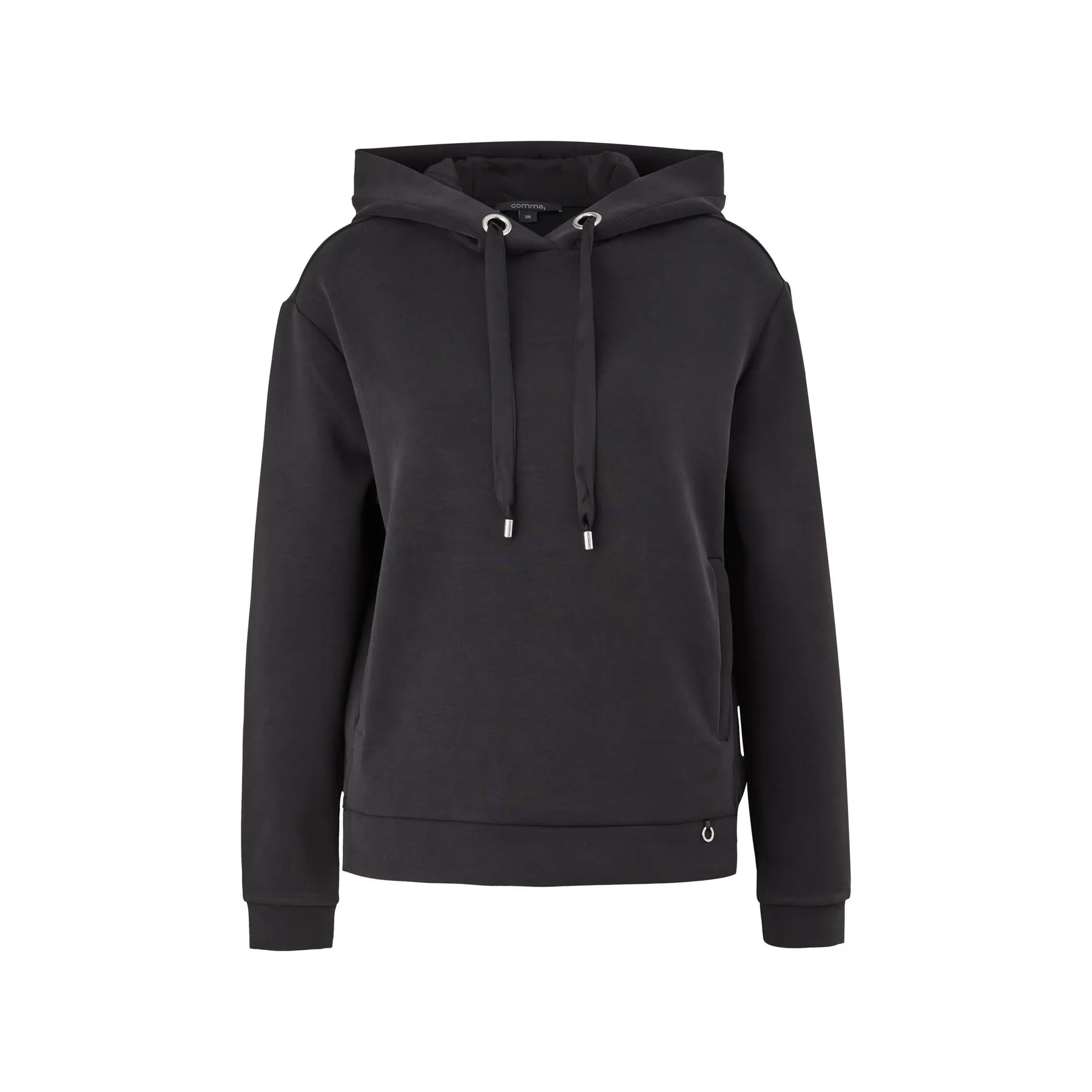 Felpa con cappuccio in modal con orlo spaccato donna COMMA