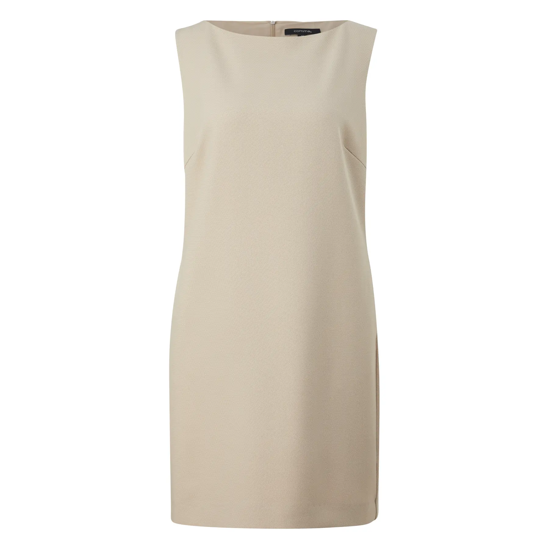 Robe corta in piquet dritta elasticizzata con scollo a barca donna COMMA