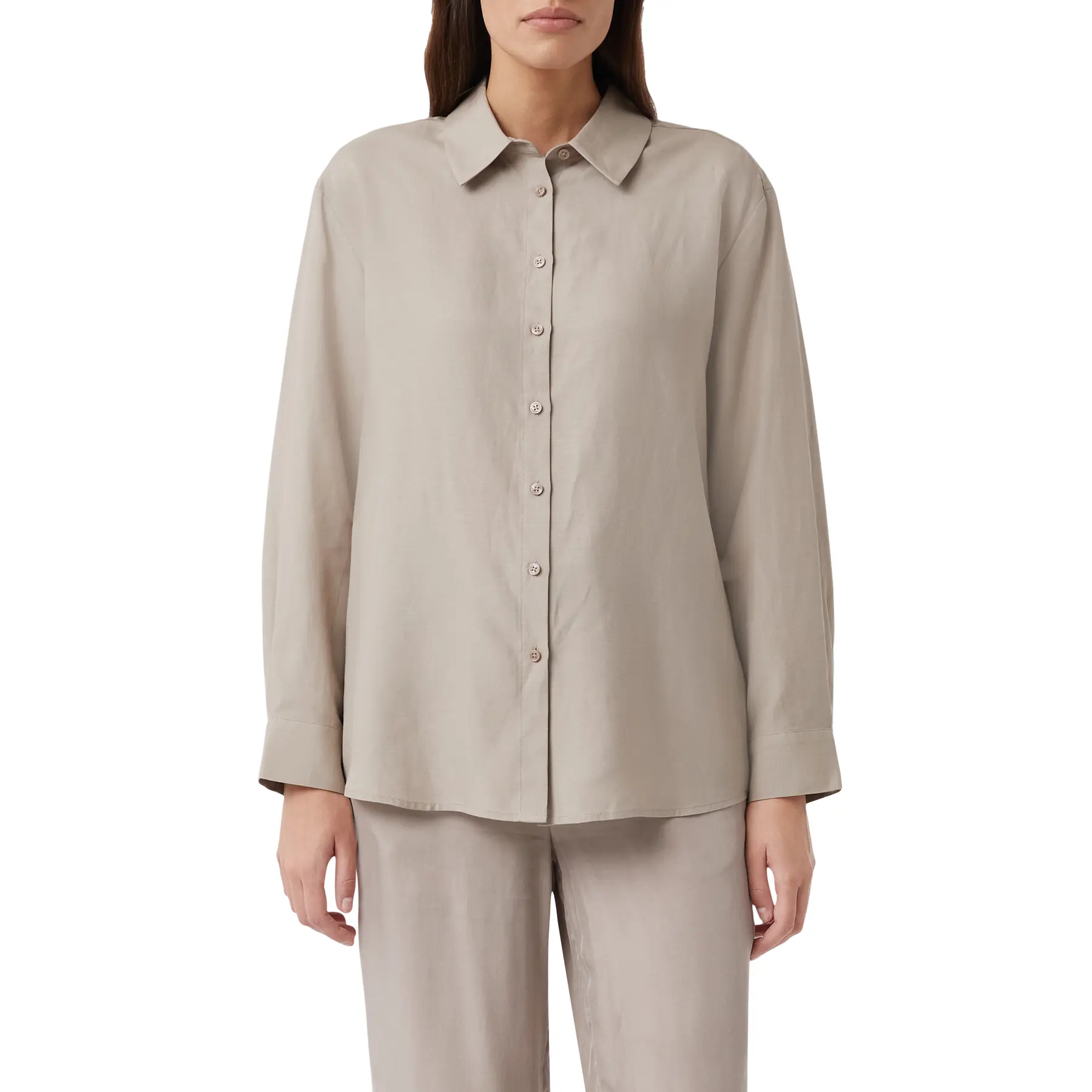Chemise manches longues relaxed en lin femme COMMA Chemise manches longues relaxed en lin femme COMMA