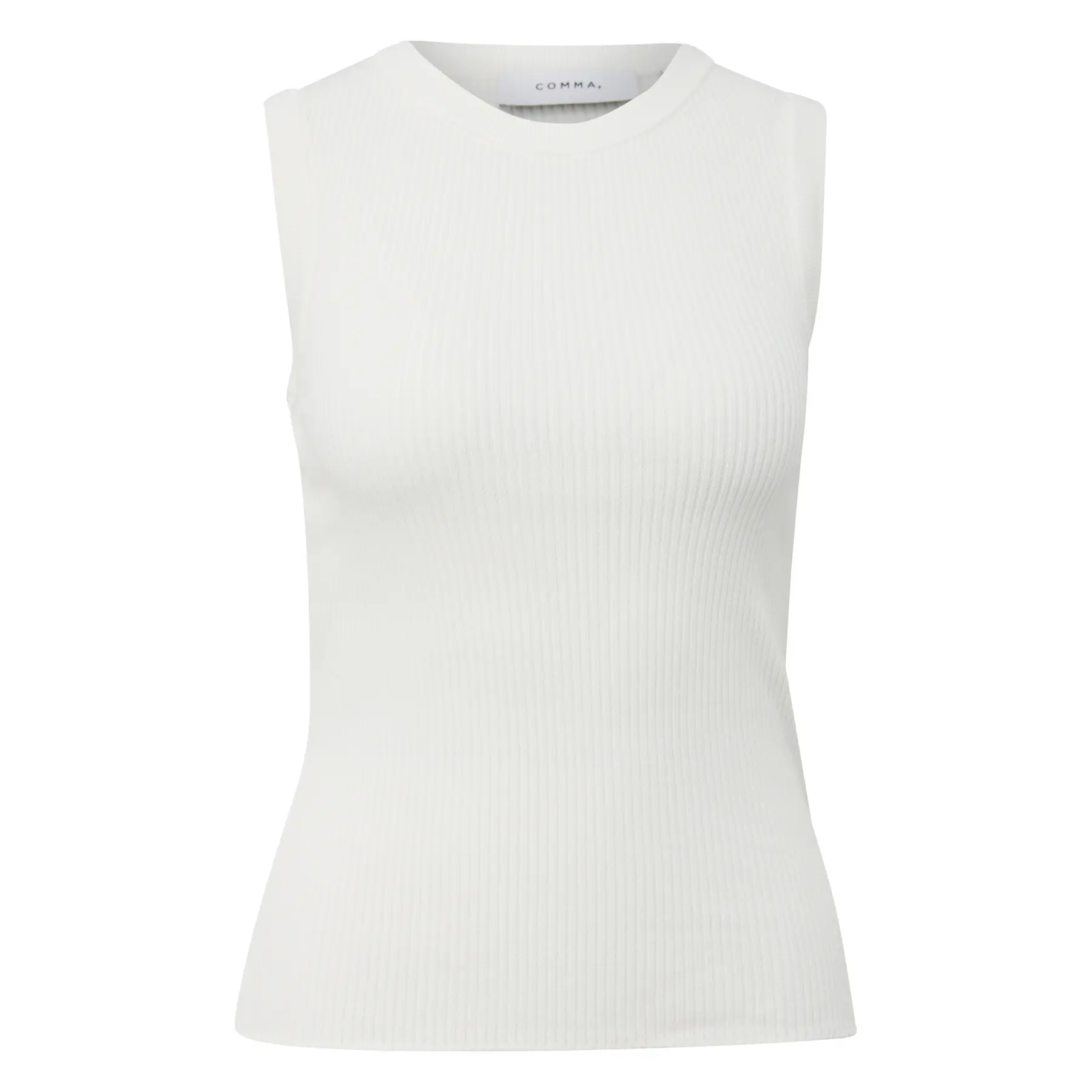 Pull senza maniche in misto maglia a coste slim fit donna COMMA