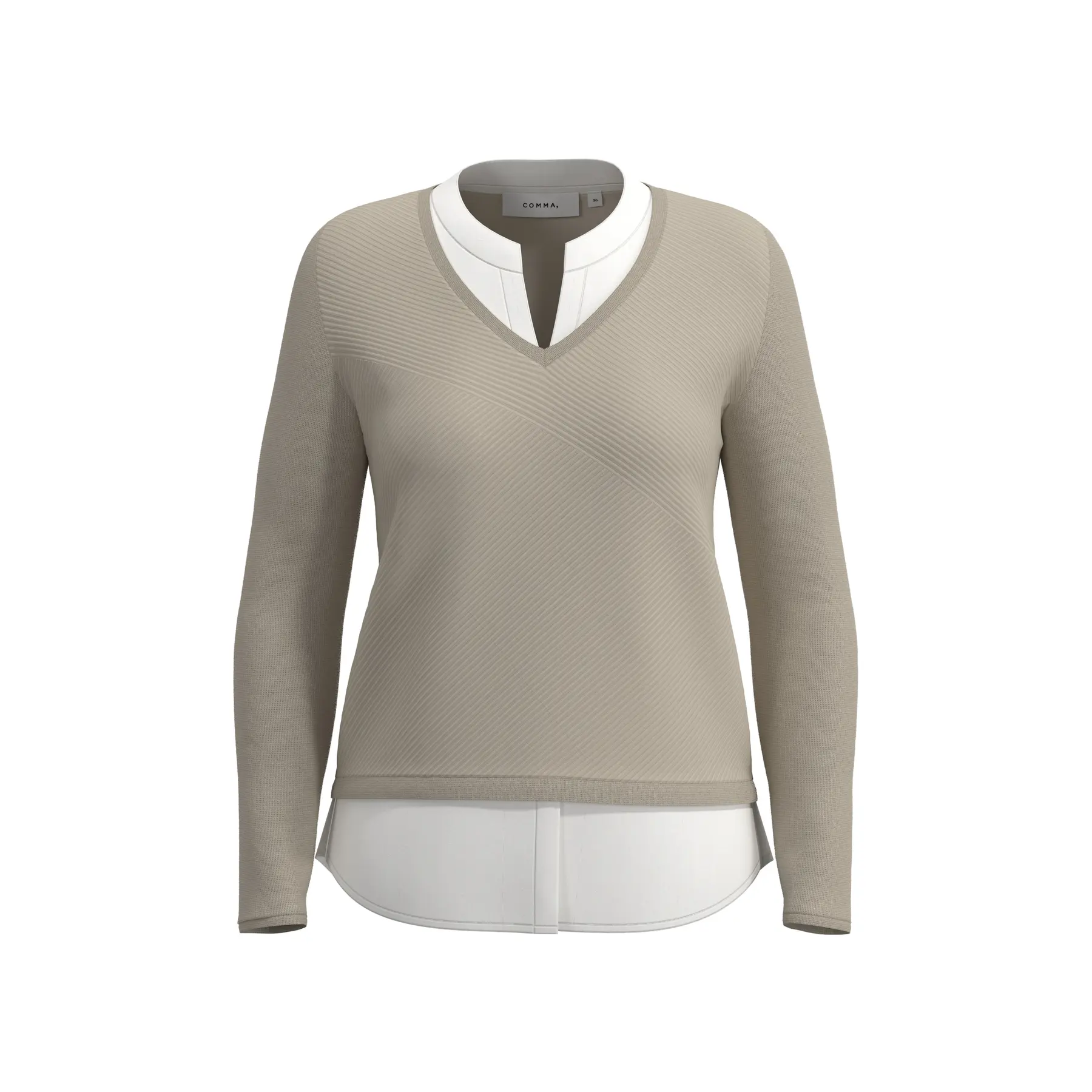 Pull Col Montant e Col a V Donna COMMA