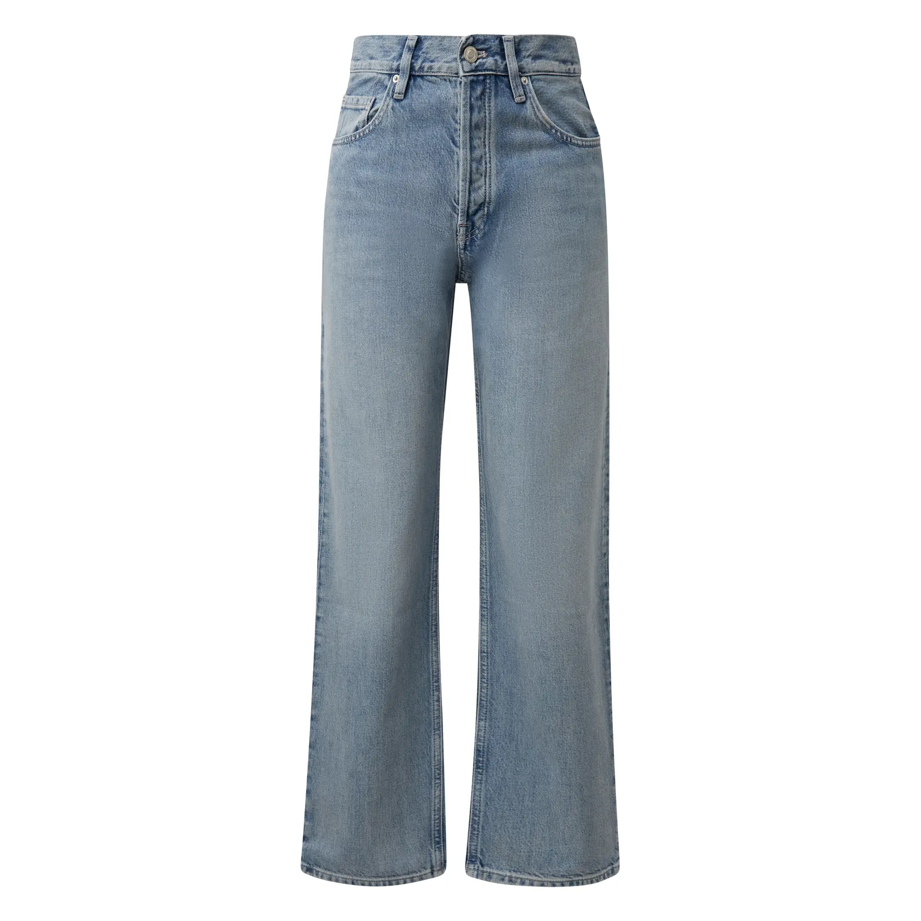 Damen Straight Jeans mit fünf Taschen und Gürtelschlaufen gewaschen COMMA