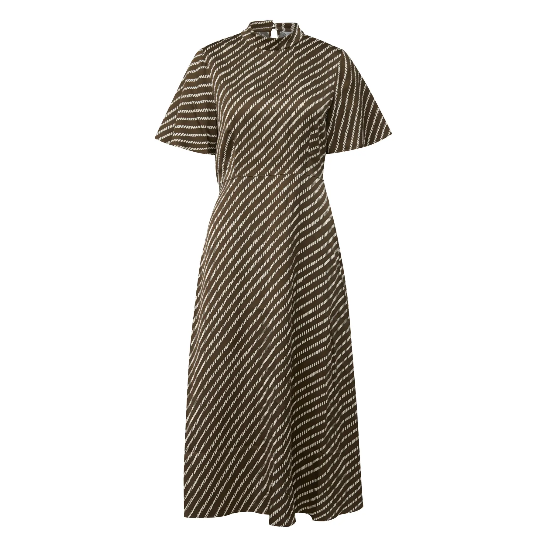 Robe midi a fantasia con spacco e bottone sul retro donna COMMA