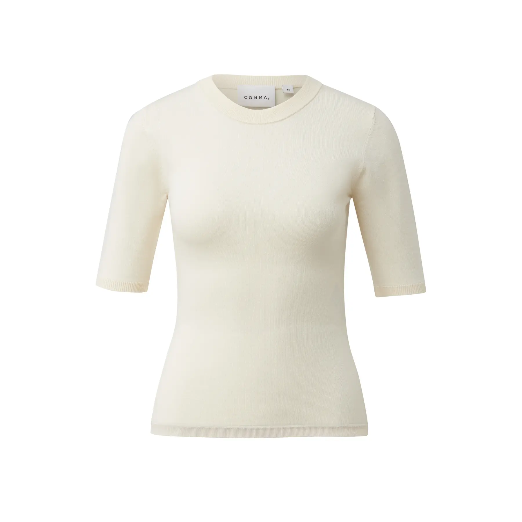 T-shirt girocollo a maniche corte in tessuto morbido donna COMMA