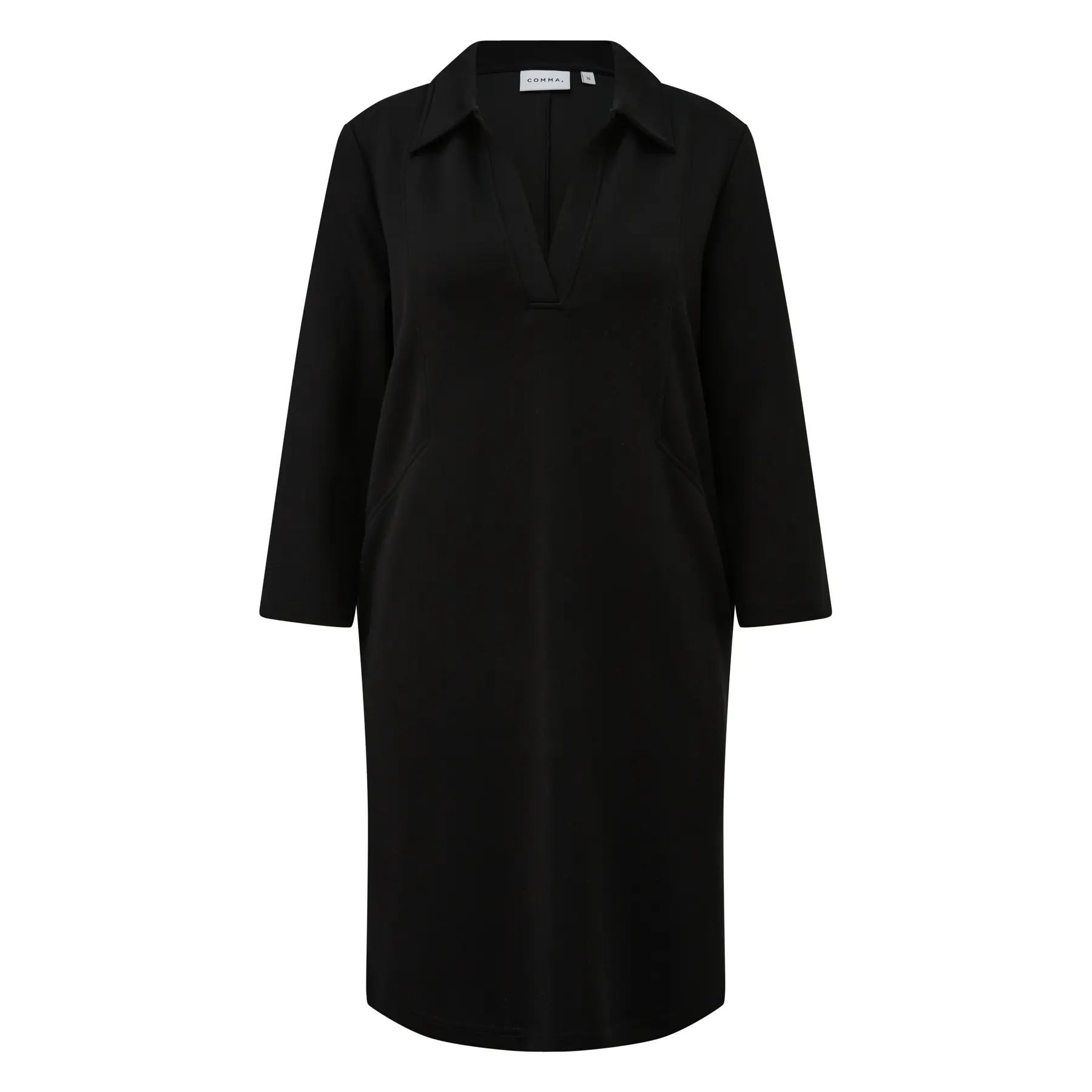 Robe courte en jersey style polo à manches mi-longues femme COMMA Robe courte en jersey style polo à manches mi-longues femme COMMA