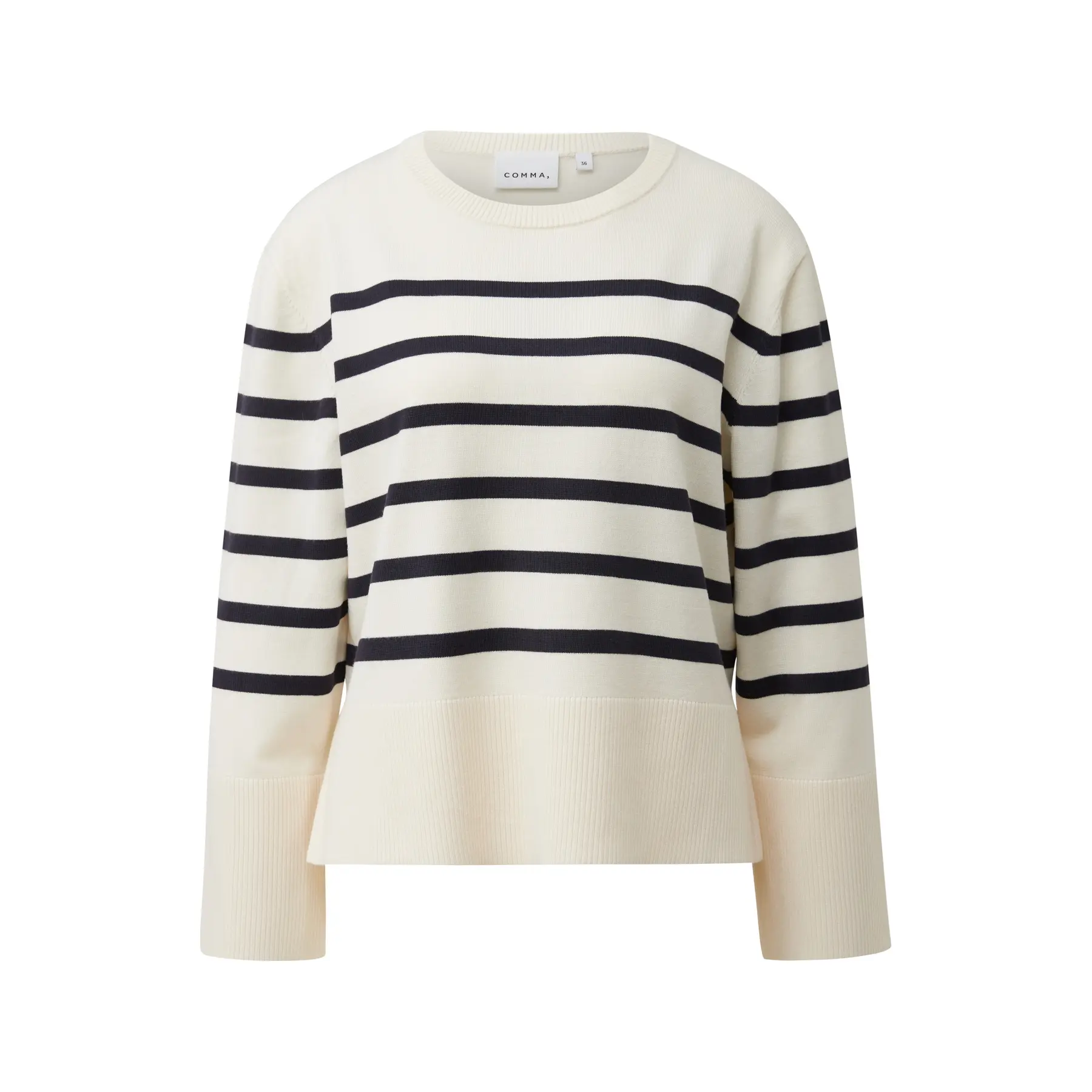 Pull moderno in maglia con maniche kimono e righe poste donna COMMA