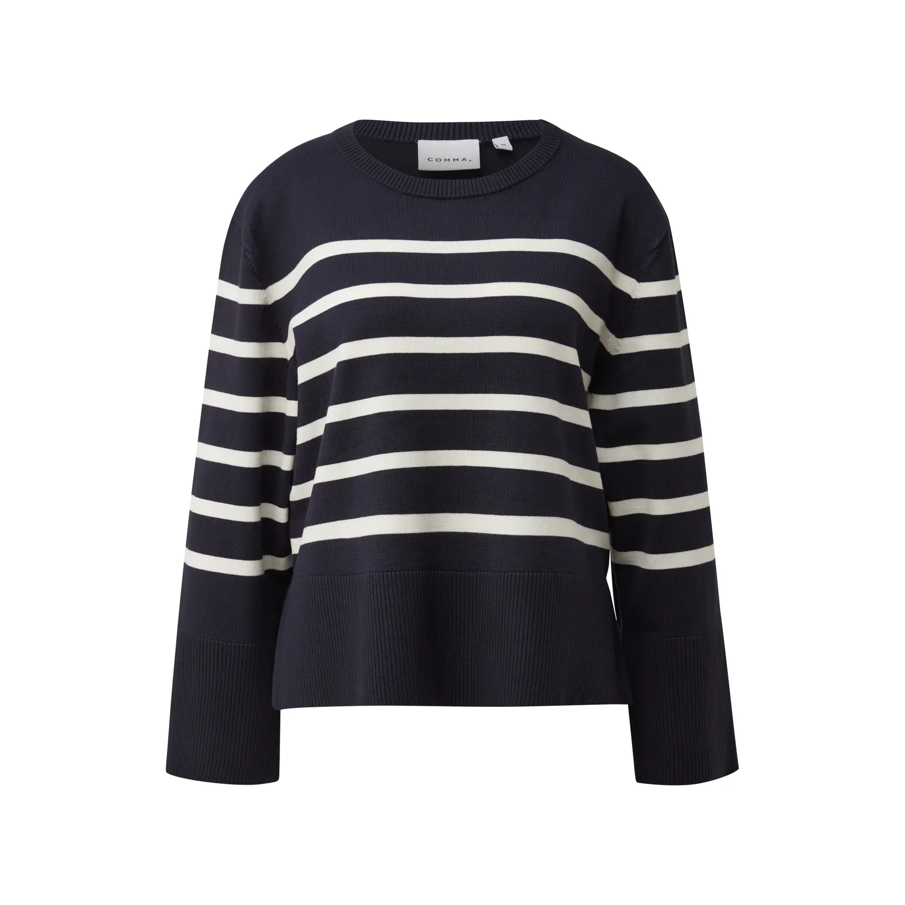 Pull moderno in maglia con maniche kimono e righe poste donna COMMA