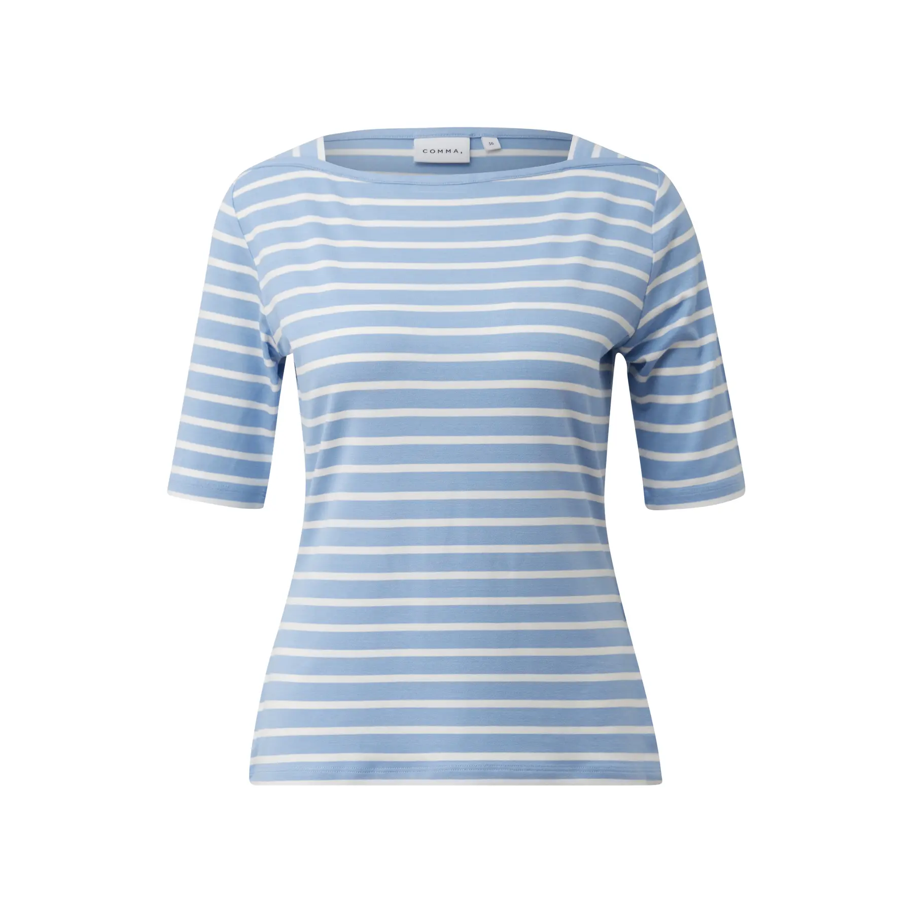 T-shirt a righe con scollo a barca donna COMMA