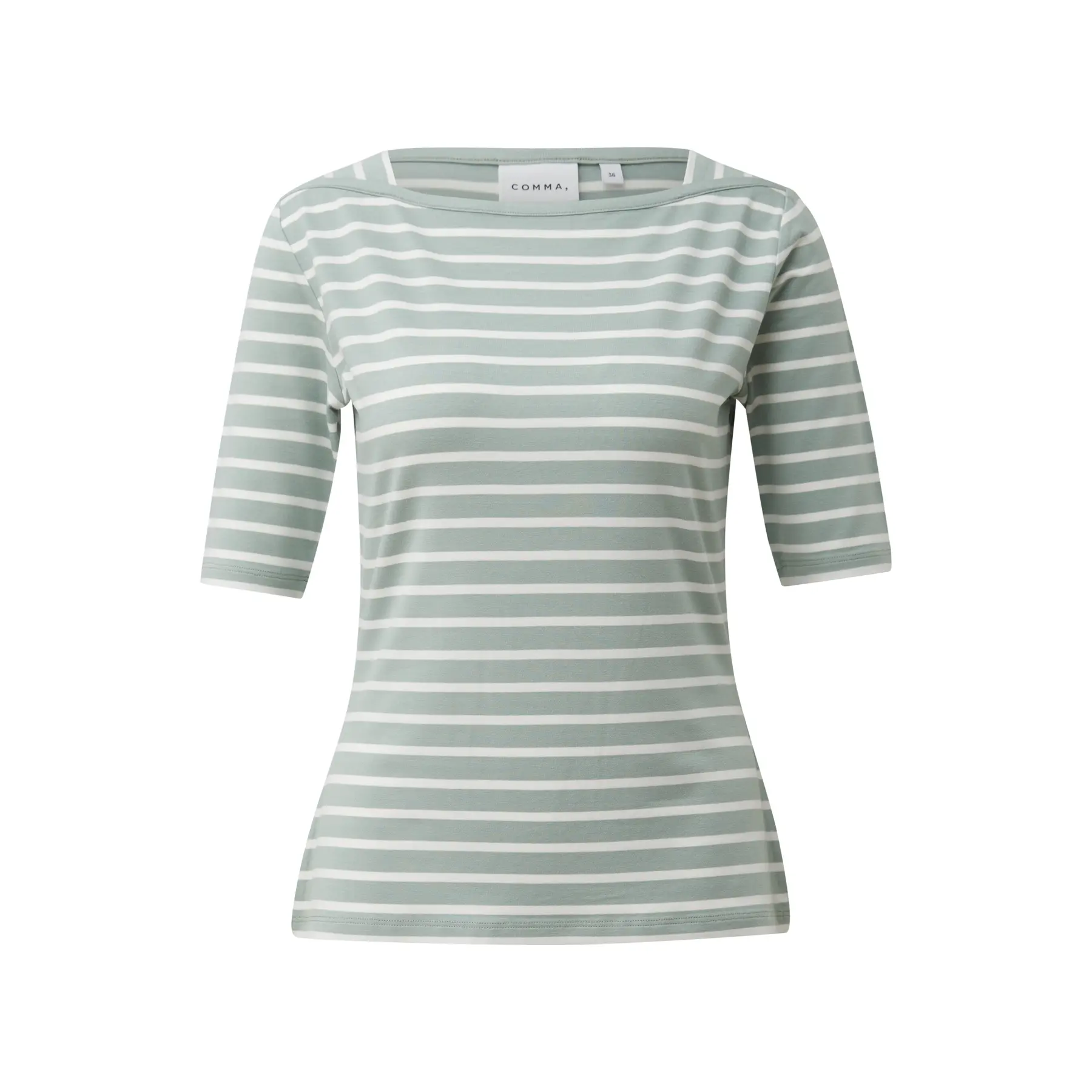 T-shirt a righe con scollo a barca in jersey donna COMMA