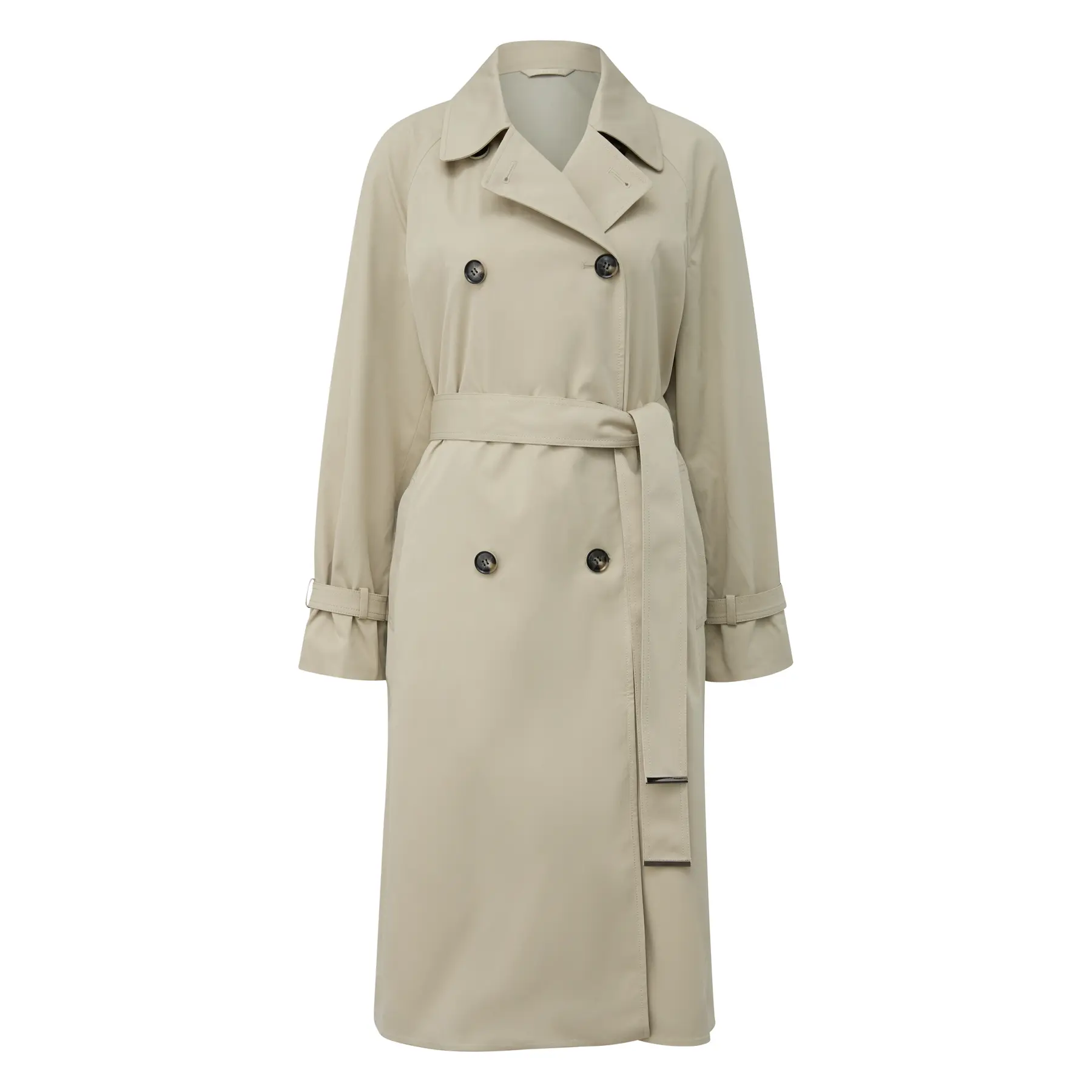 Cappotto trench classico a trapezio con col rever e cintura donna COMMA