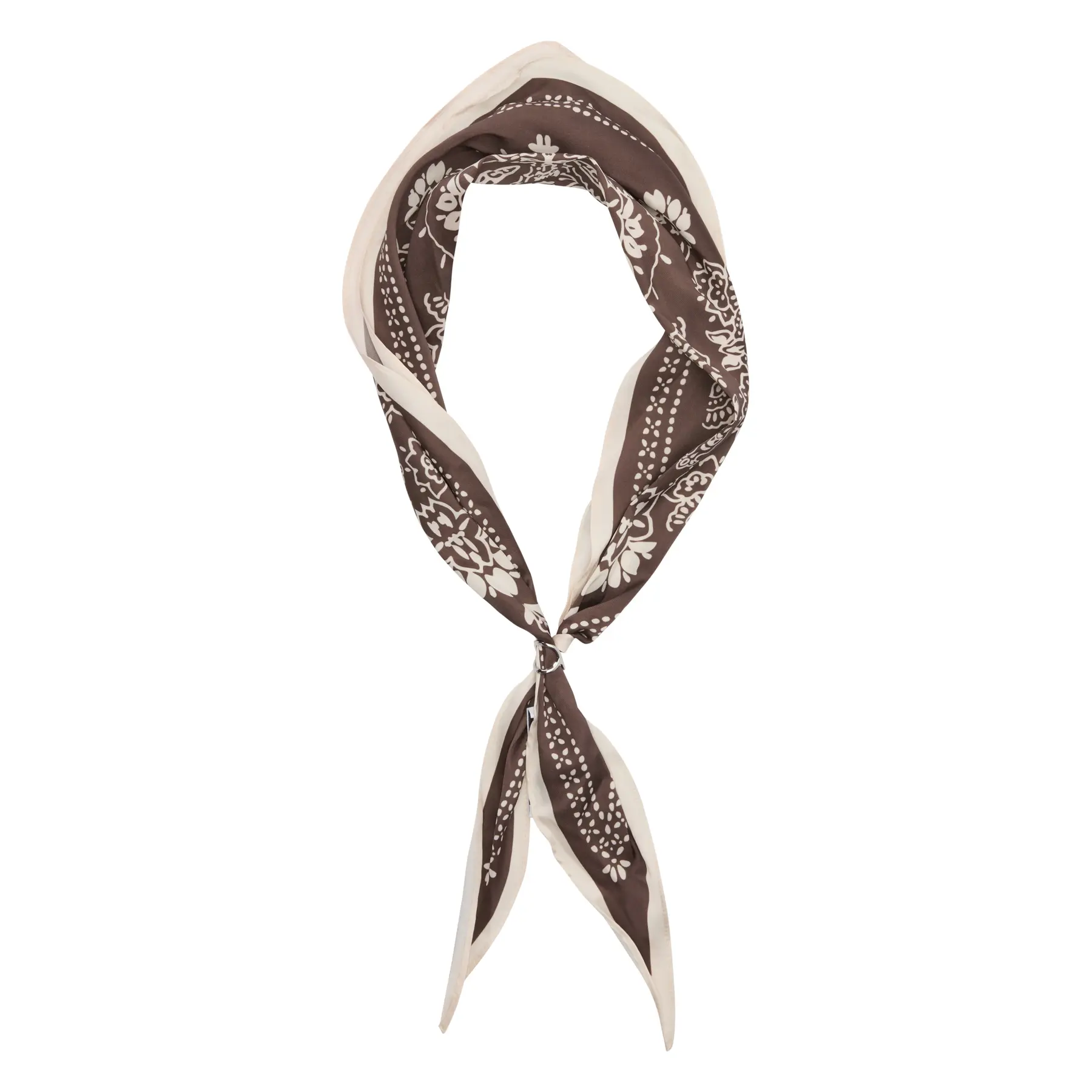 Foulard stampato in seta misto con dettaglio a fiocco donna COMMA