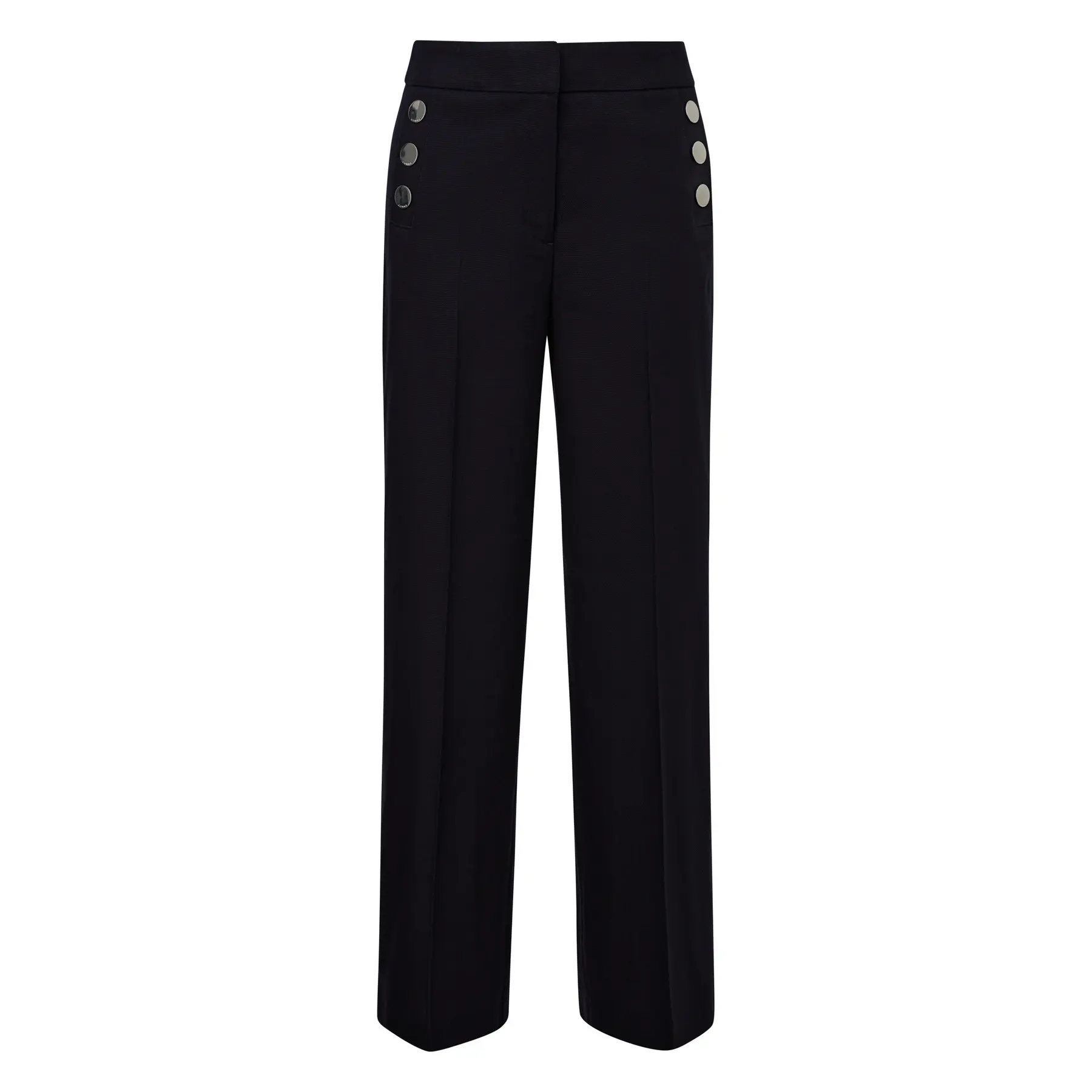 Pantaloni vita alta con cintura sagomata e bottoni decorativi donna COMMA Marlene