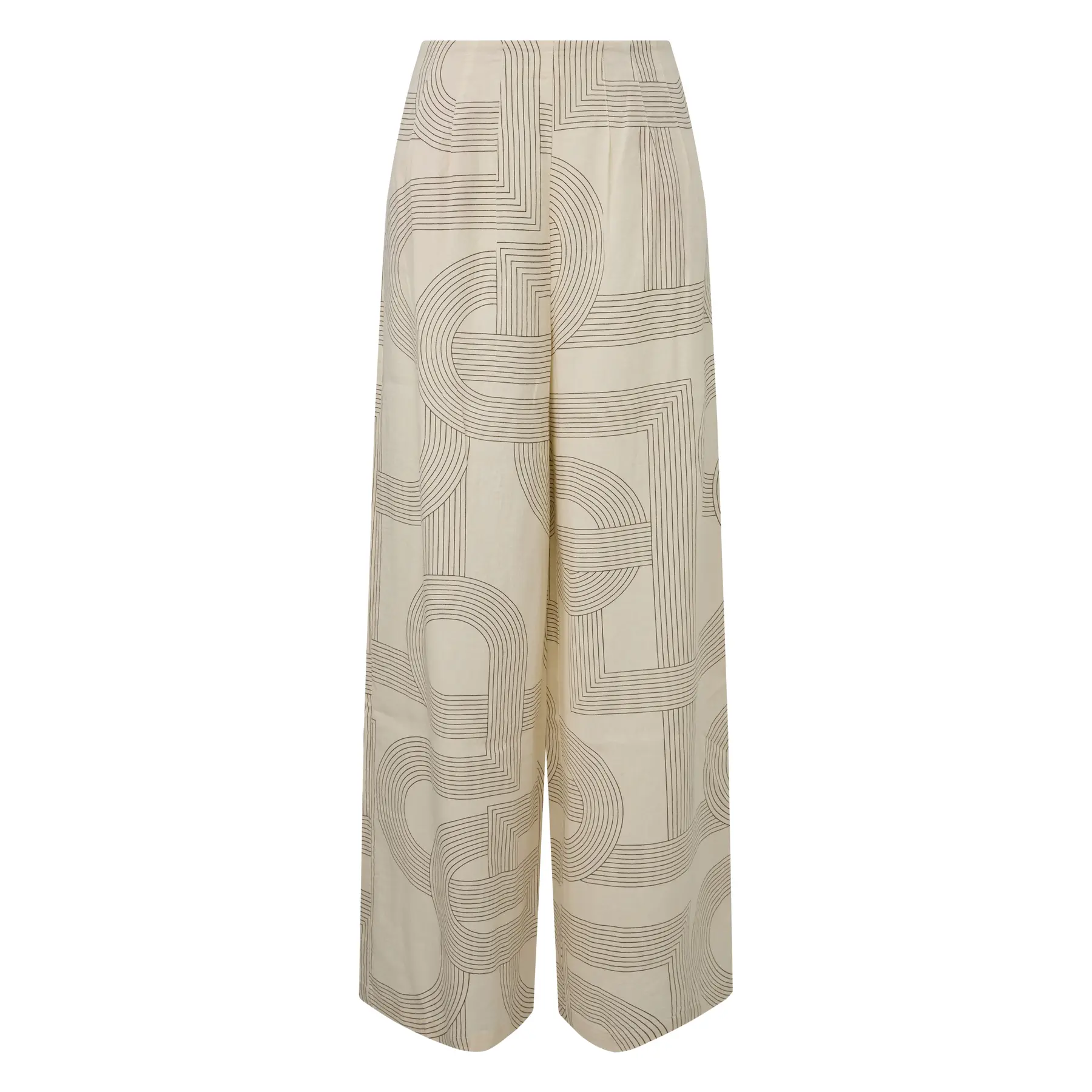 Pantaloni a gamba larga in lino misto donna COMMA