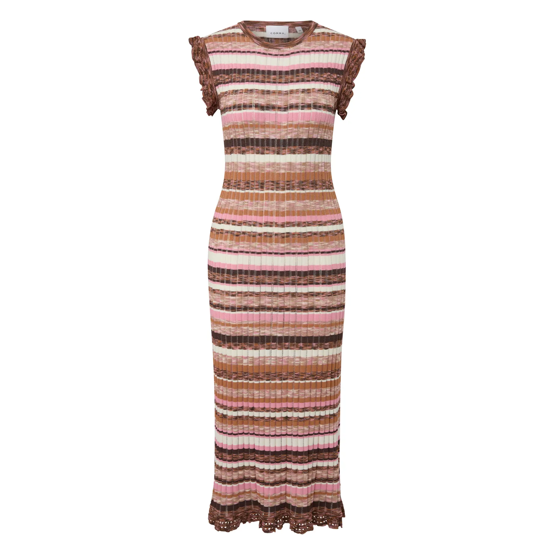 Robe midi in maglia con volant donna COMMA