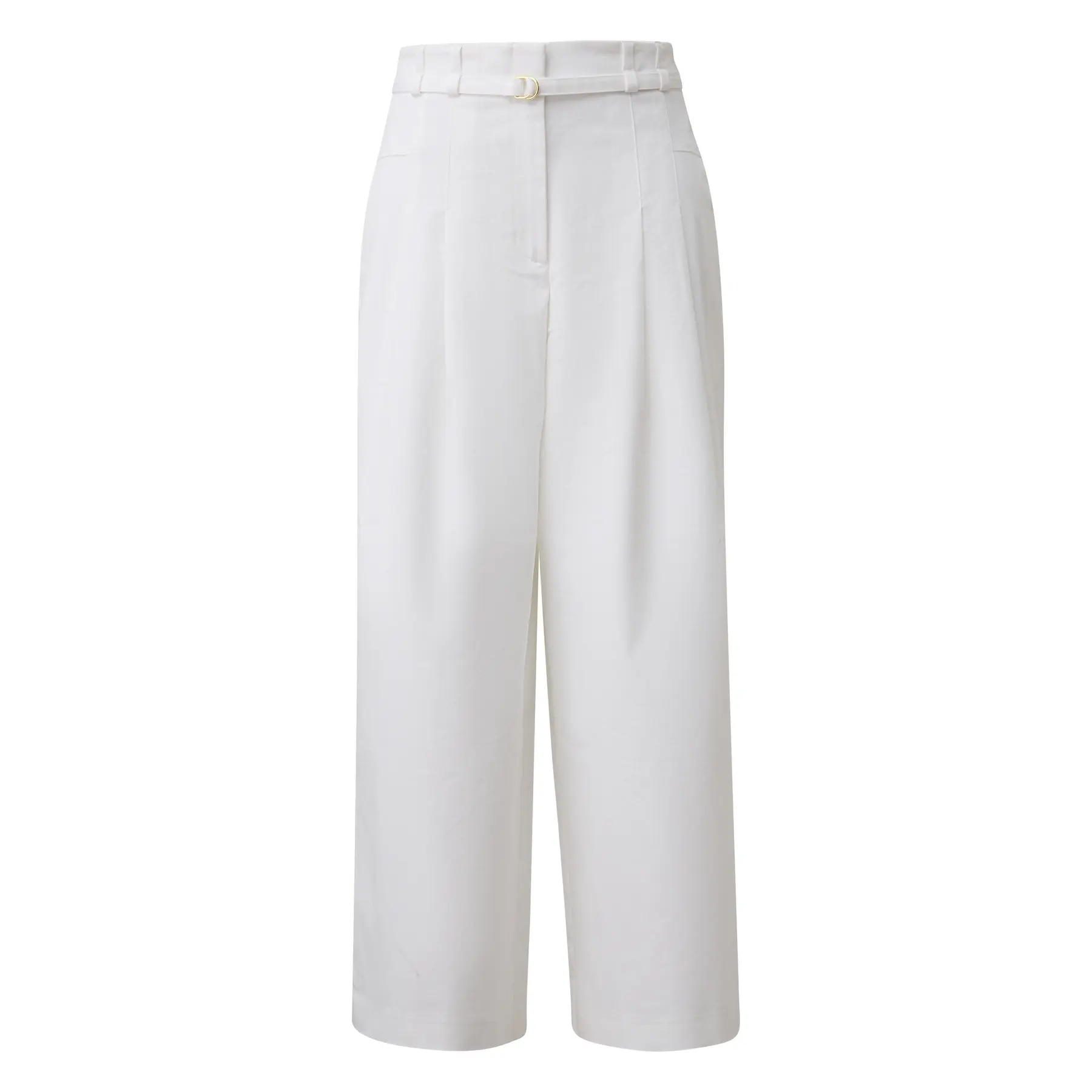 Pantalon à pinces en coton et lyocell mélangés à ceinture femme COMMA Pantalon à pinces en coton et lyocell mélangés à ceinture femme COMMA