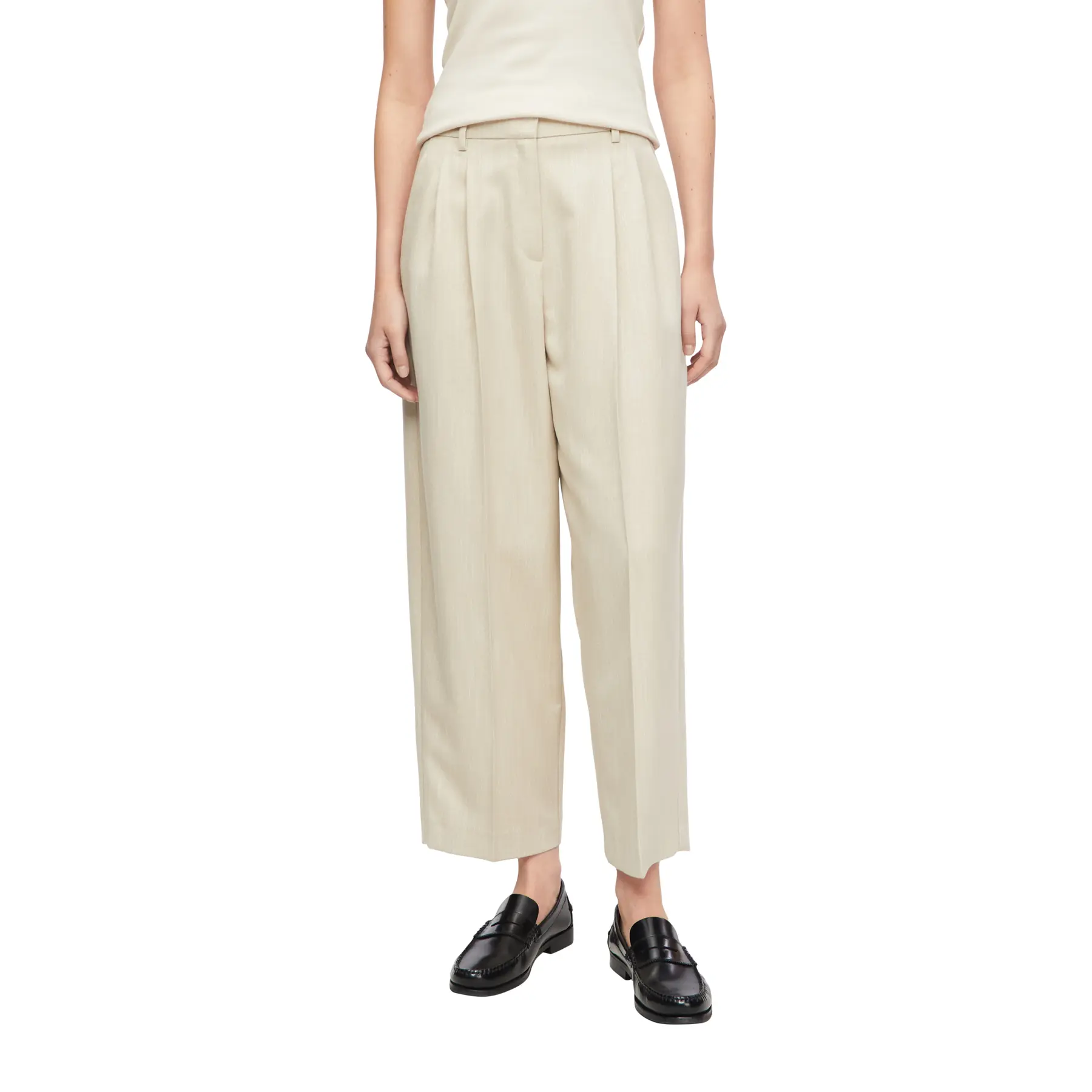 Pantaloni corti a pieghe in filato metallico scintillante donna COMMA