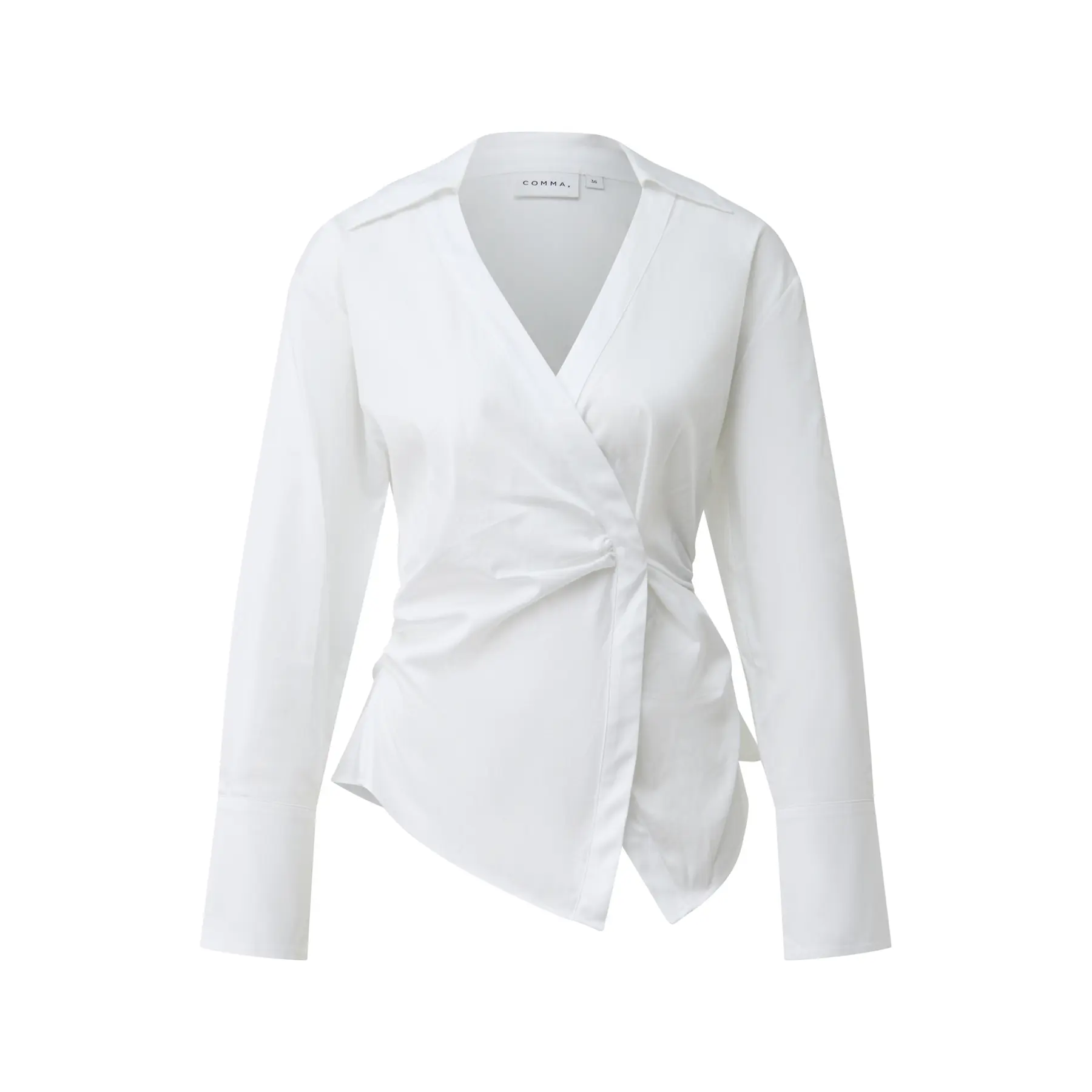 Chemisier in satin di cotone con chiusura a bottoni a pressione donna COMMA
