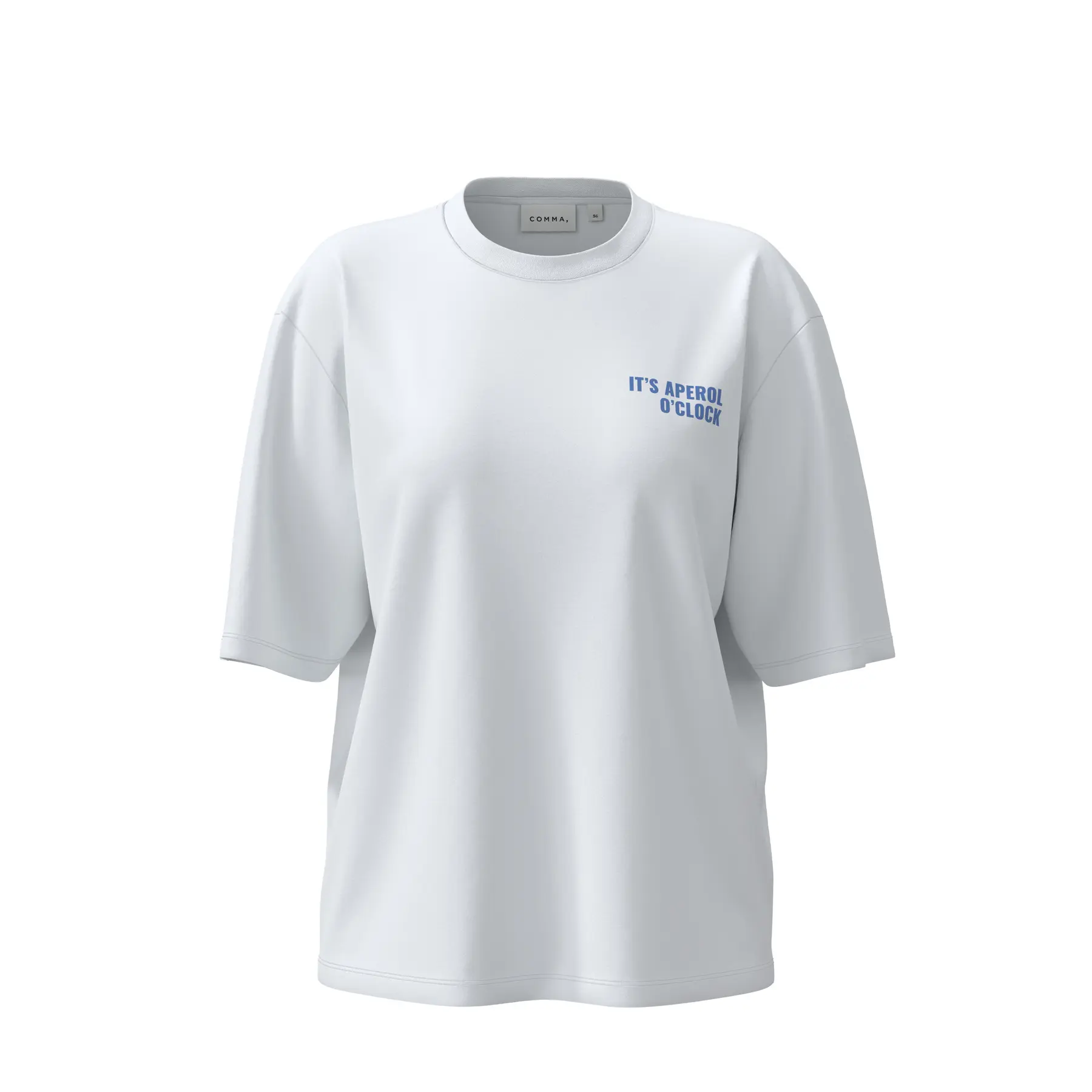 T-shirt oversize collo rotondo con motivo distintivo donna COMMA