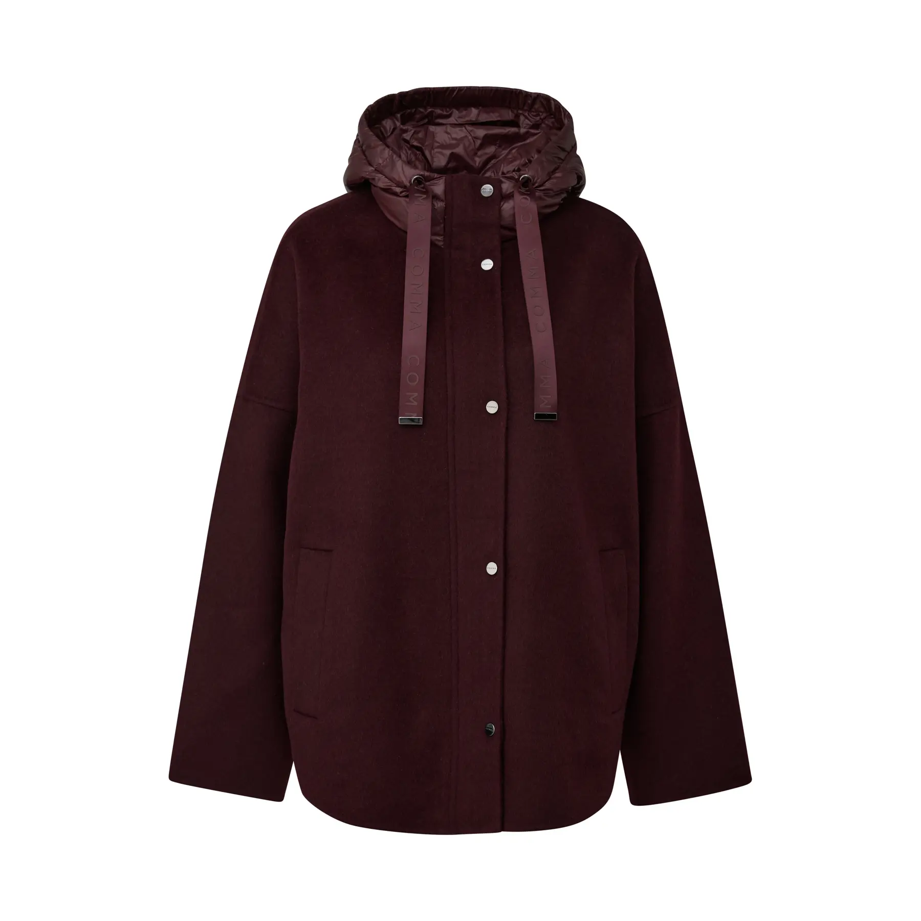 Wool Hooded Button Cape Women's COMMA