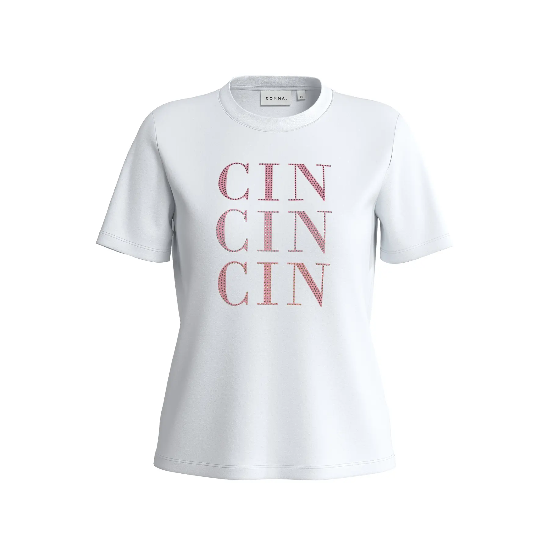 T-shirt in jersey con stampa di strass donna COMMA Cin-Cin-Cin
