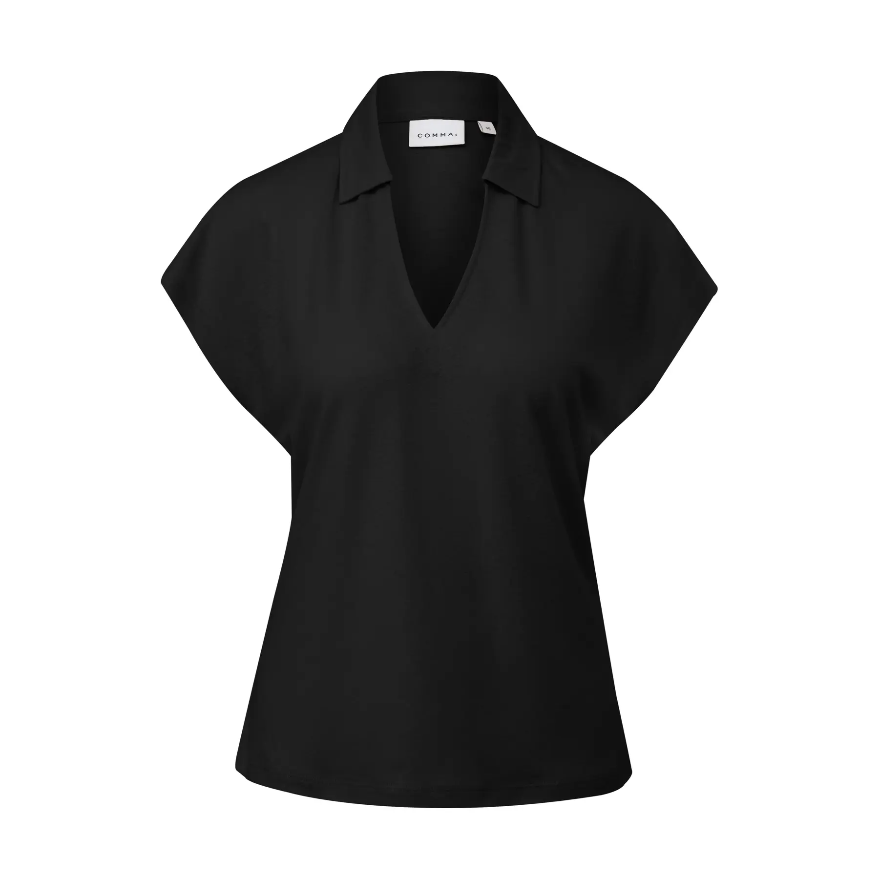 T-shirt polo in misto lino donna COMMA