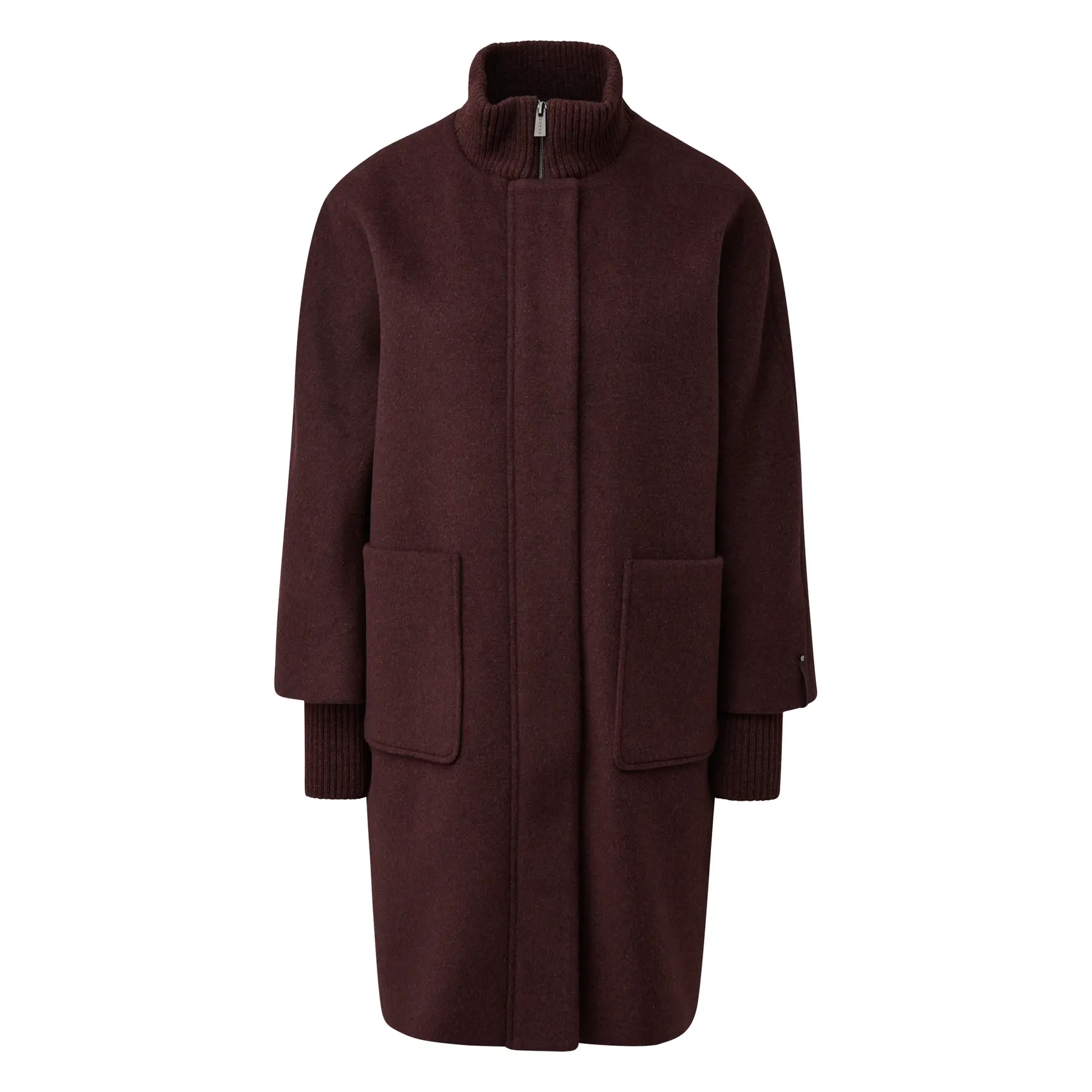Cappotto stile mantella caldo in misto lana a forma d'uovo con colletto in maglia donna COMMA