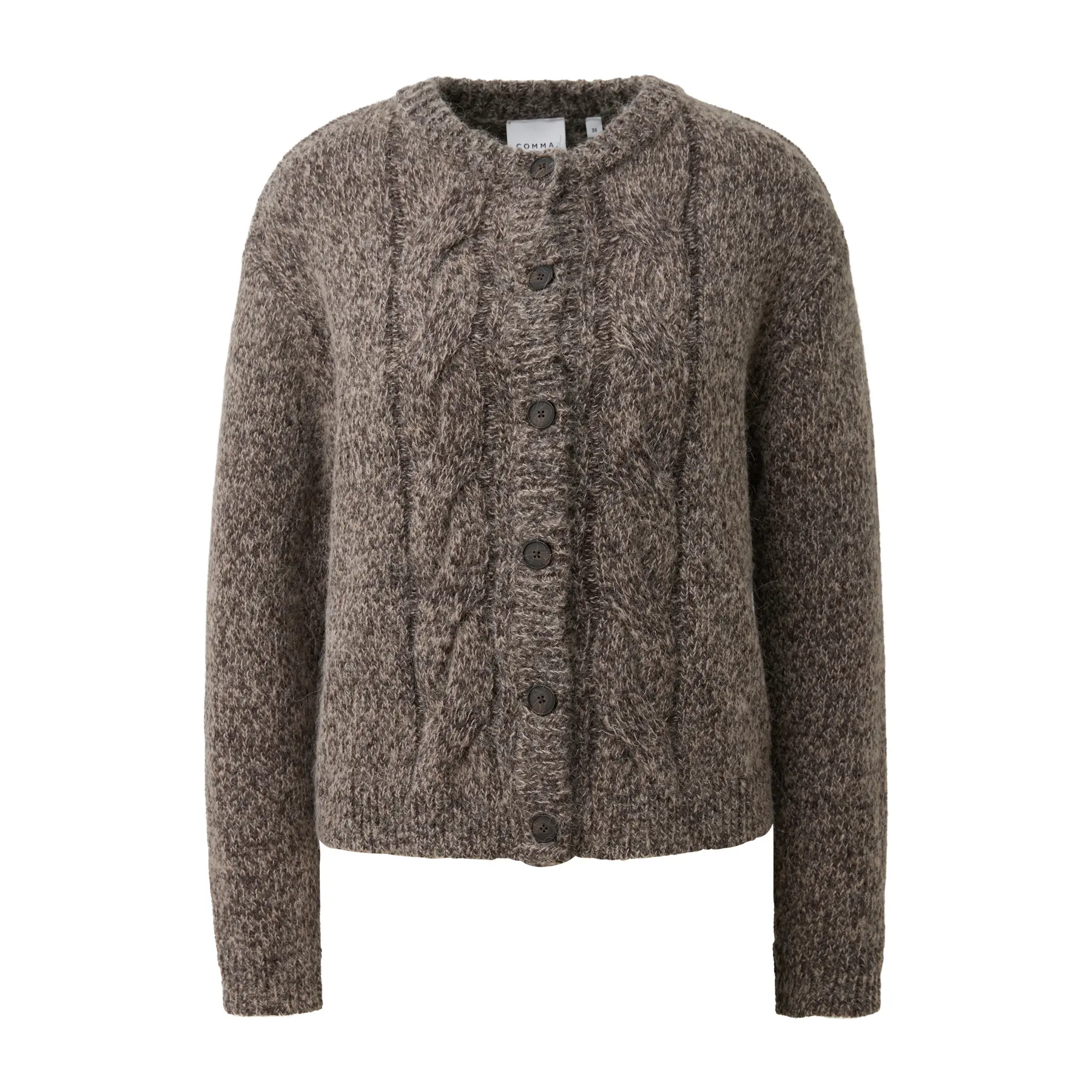 Cardigan in misto morbido con trecce sul davanti donna COMMA
