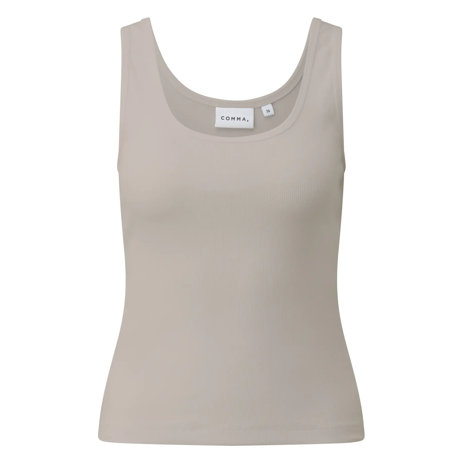 Top a coste sottili con colletto rotondo donna COMMA