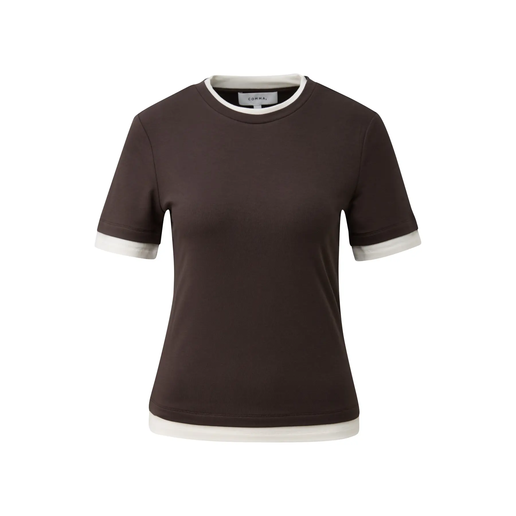 T-shirt doux à effet superposé femme COMMA