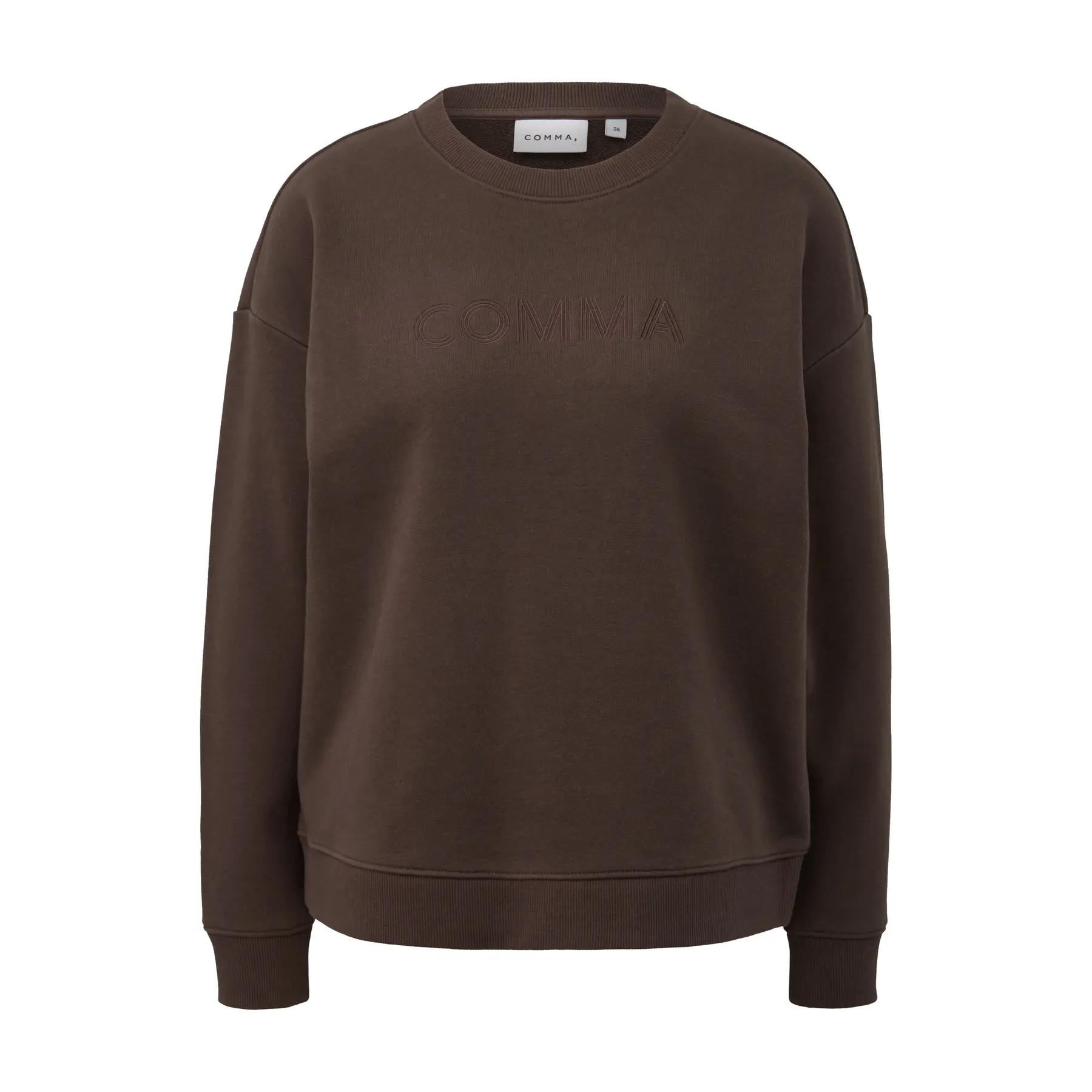 Felpa in cotone con logo ricamato donna COMMA